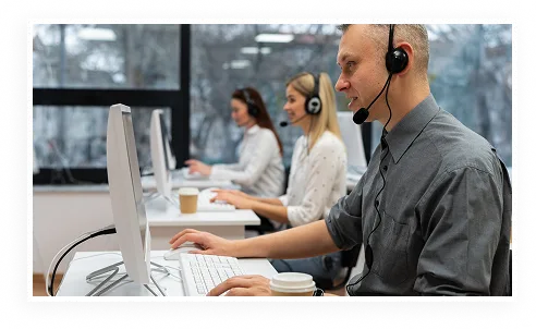 Letoza customer support team answering calls at their desks