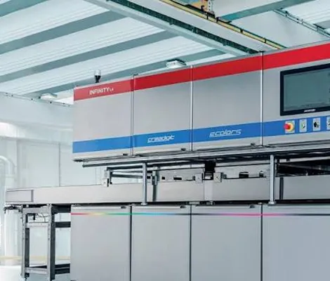 A System Ceramics digital printing machine on the production line