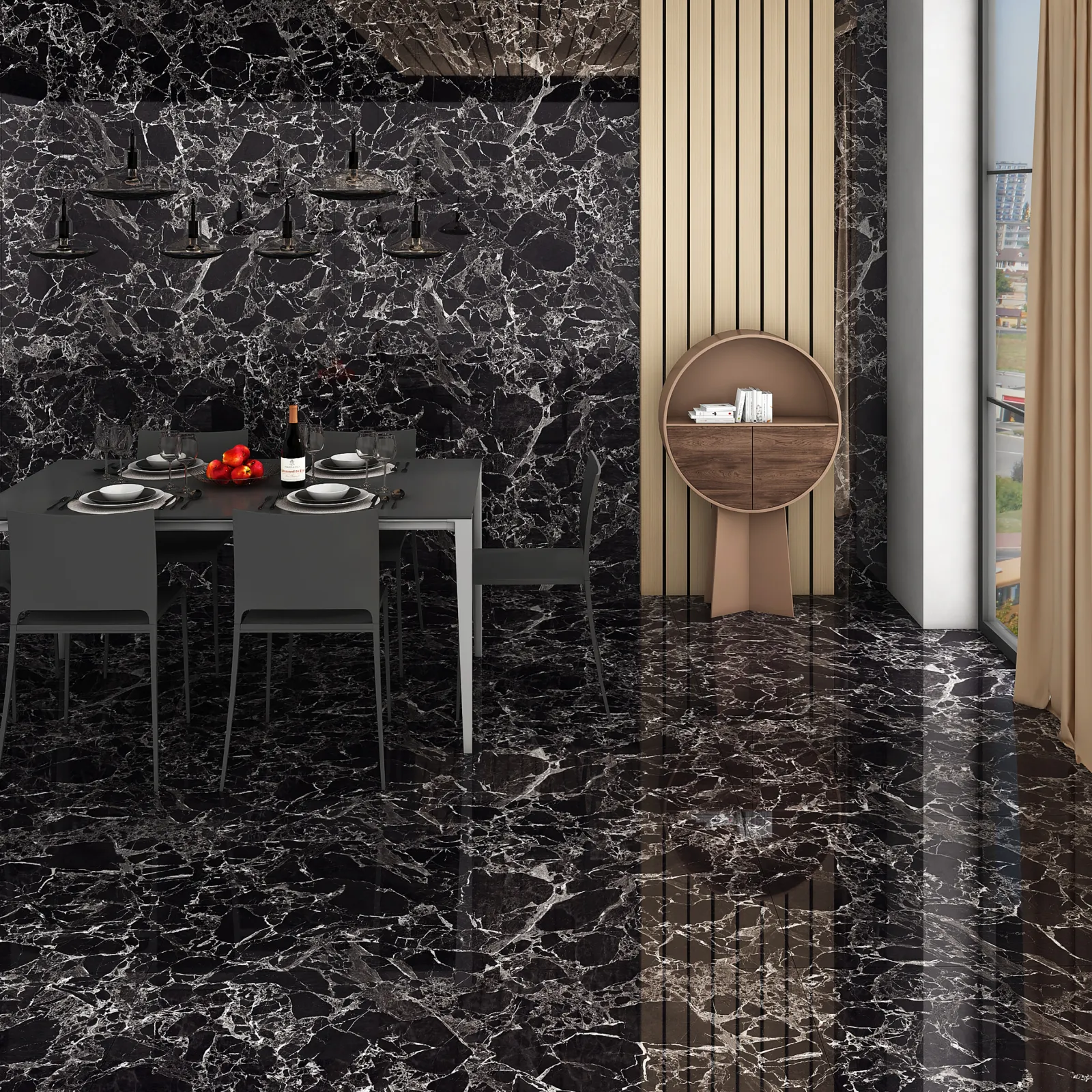 875010 Zebrano Black — in a space