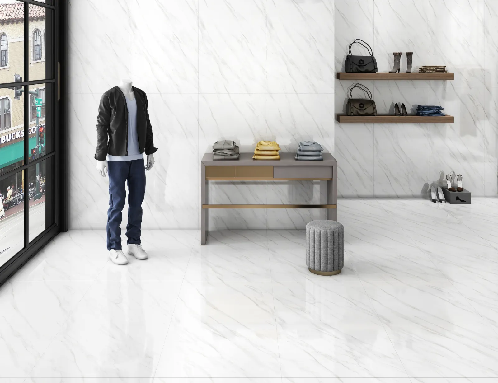 Statuario Mark — in a space