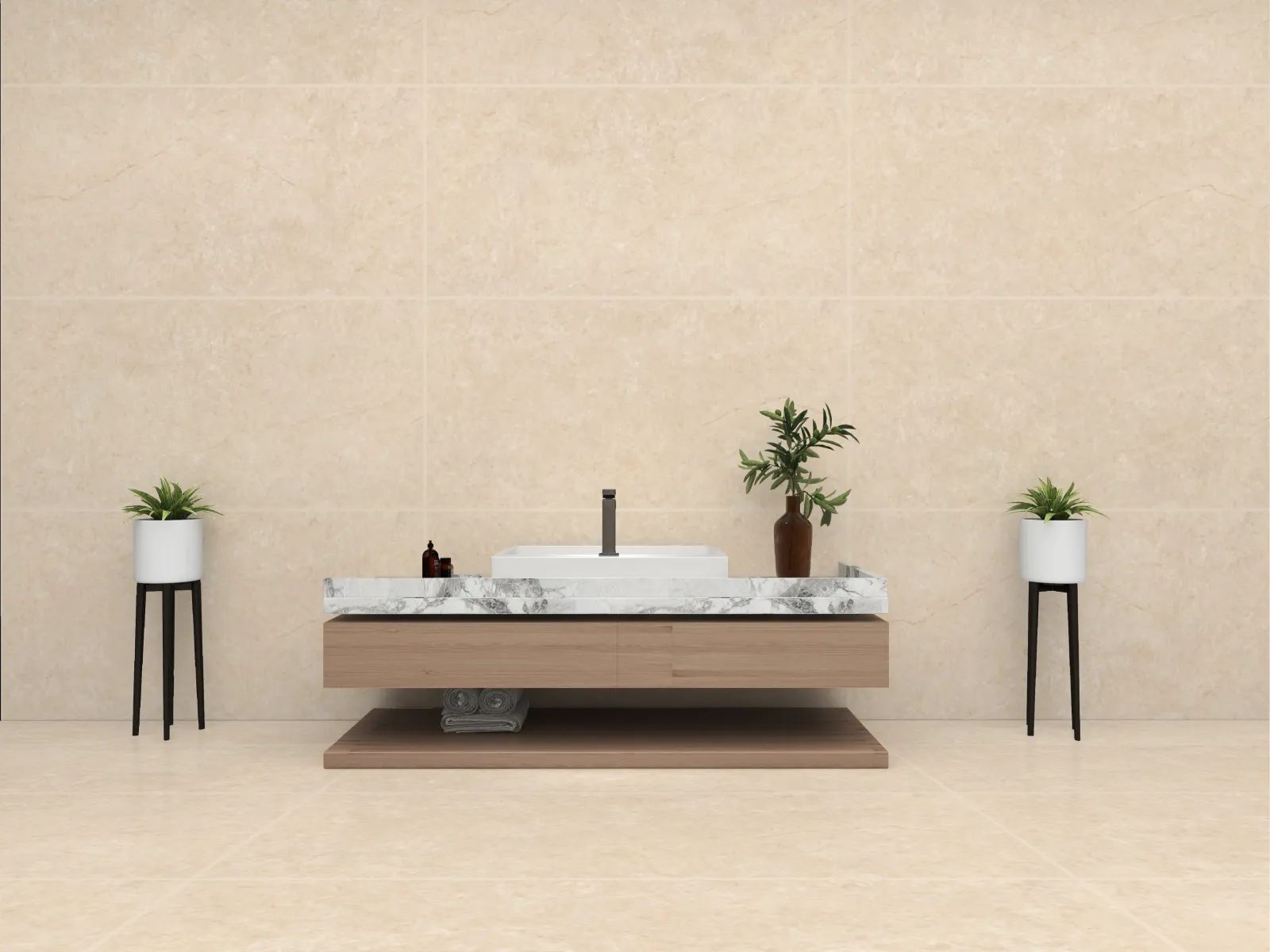 Aura Beige — in a space