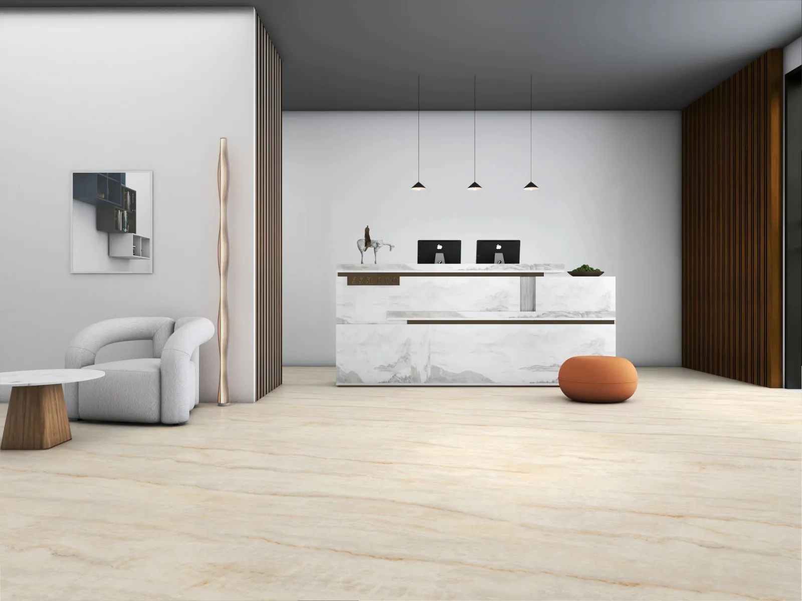 Opal Onyx Beige — in a space