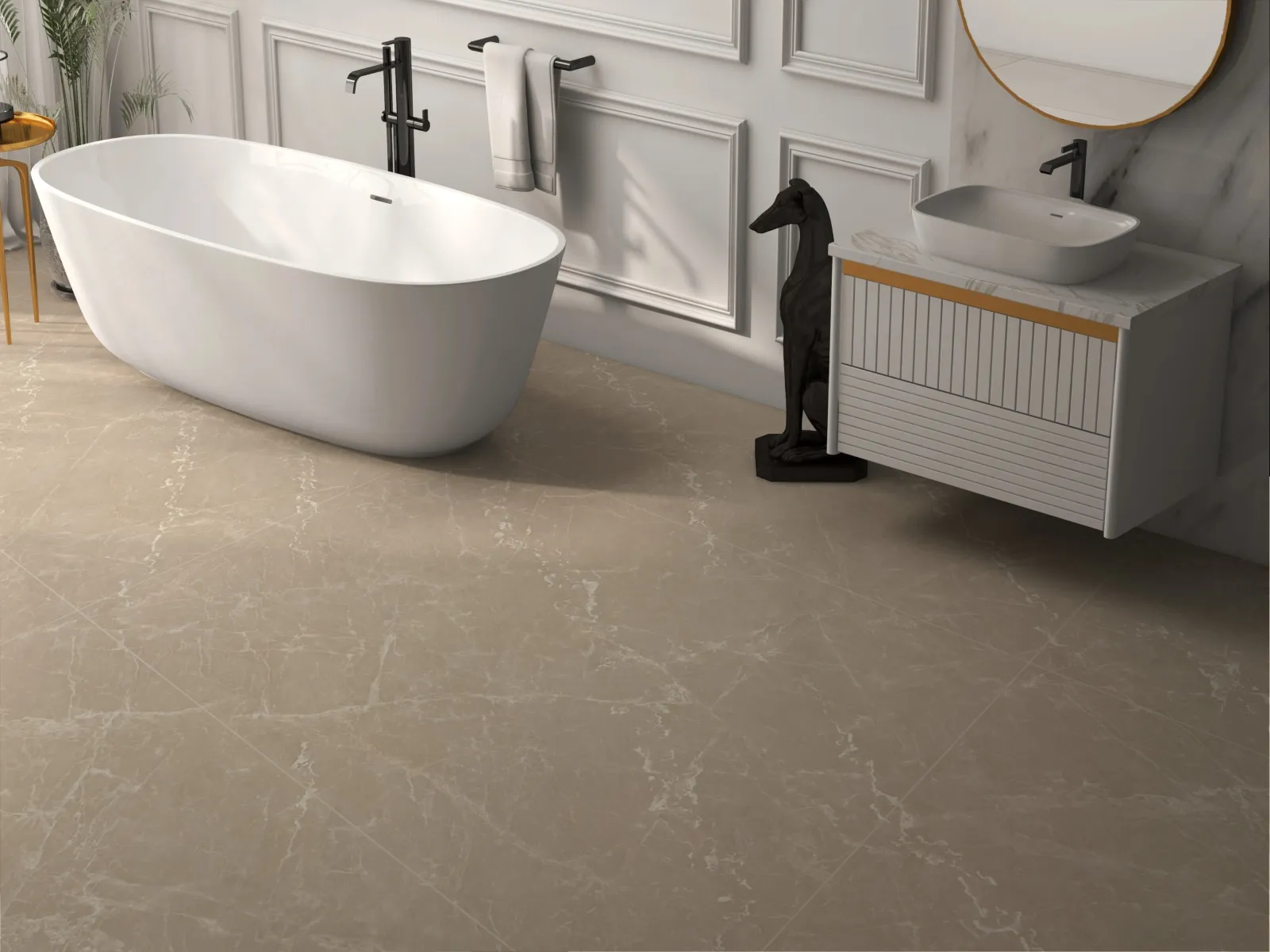 Tunisia Beige — in a space