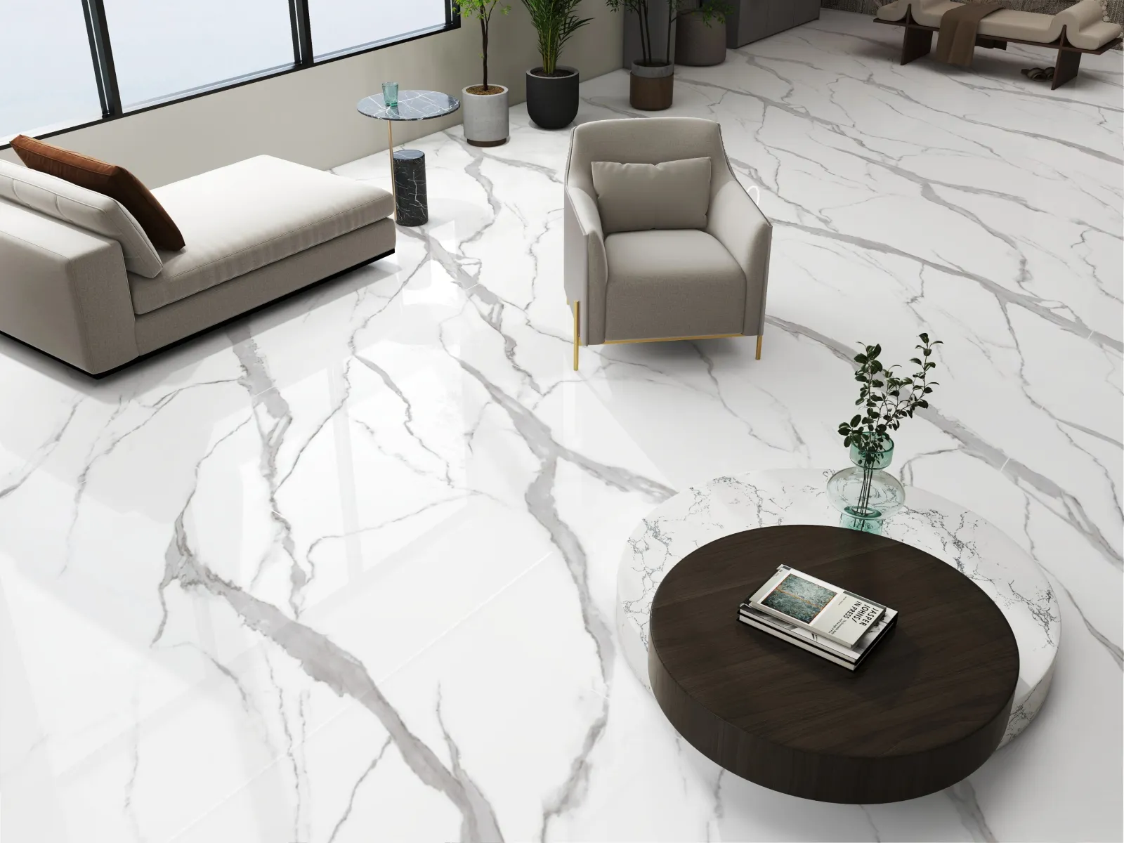 Statuario Flip — in a space