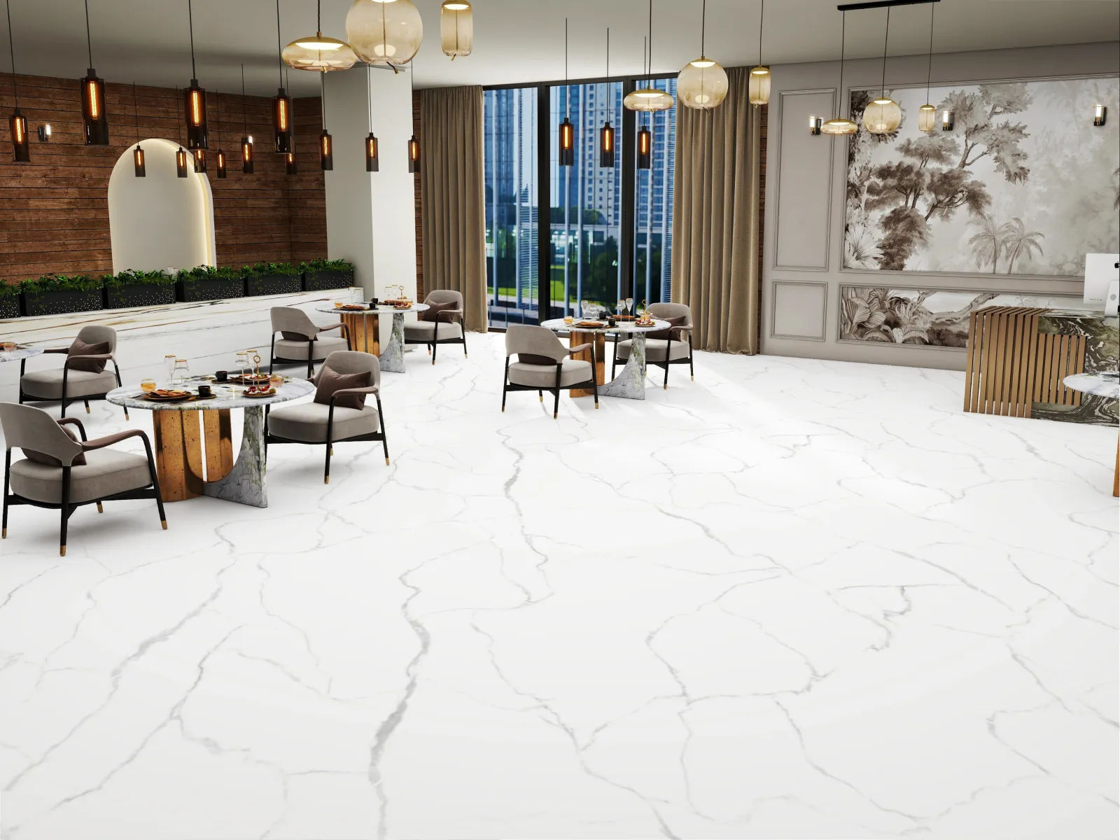 Statuario Astra — in a space