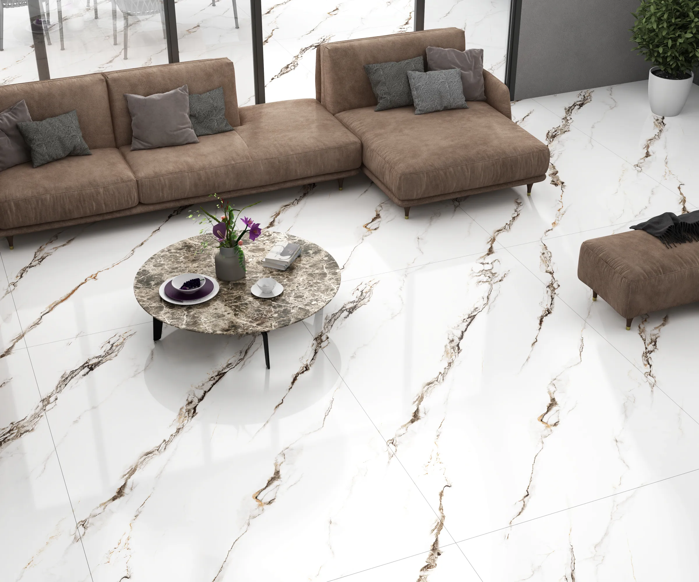 Niro White tiles in a room setting