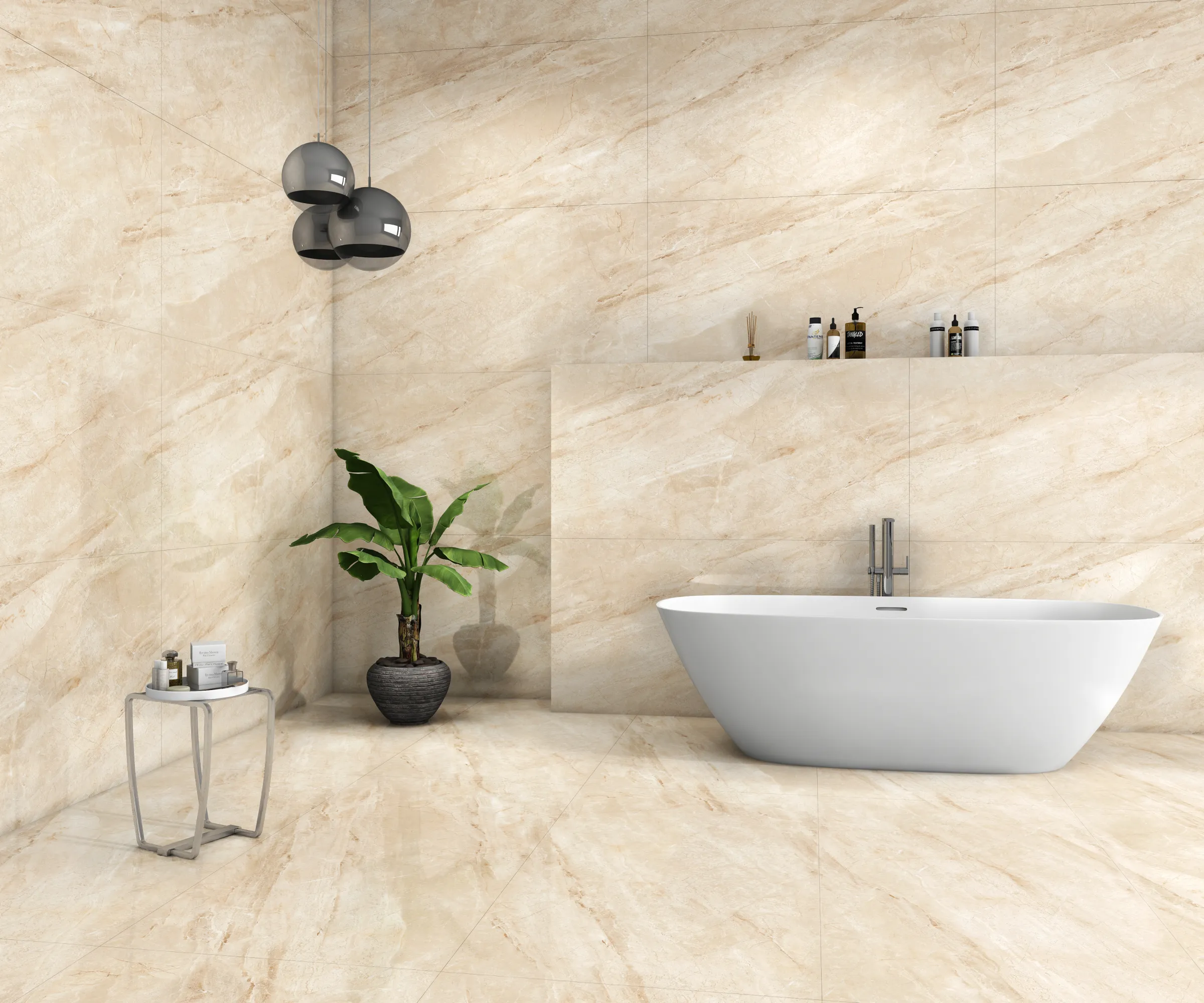 Avenue Beige tiles in a room setting