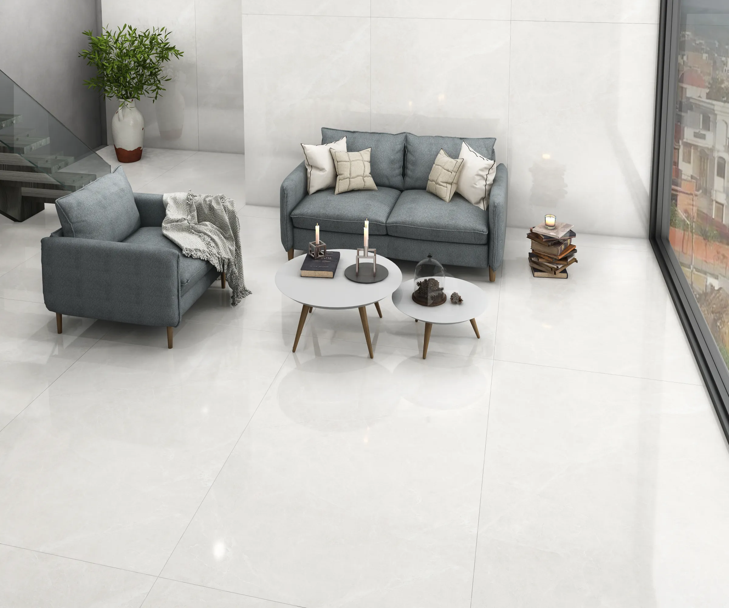 Berline Bianco tiles in a room setting