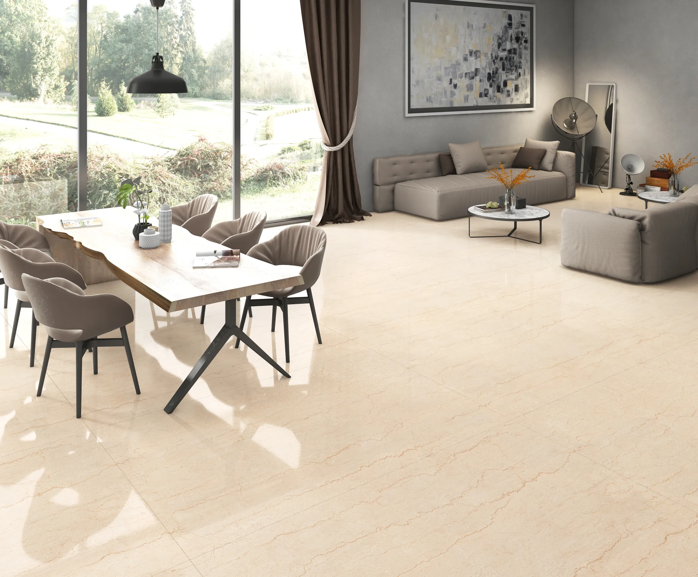 Bottochino Natural tiles in a room setting