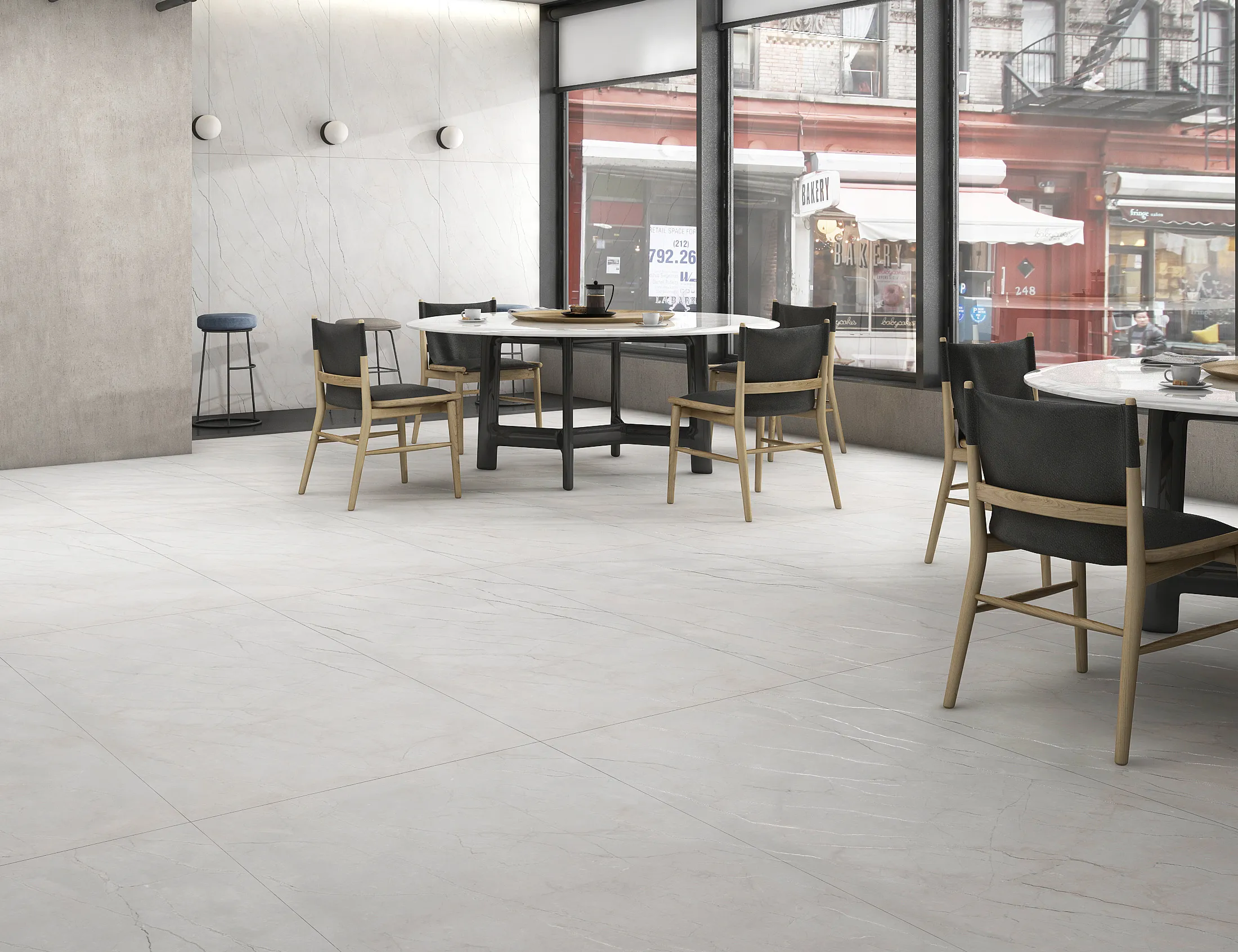 Fenno Grey tiles in a room setting