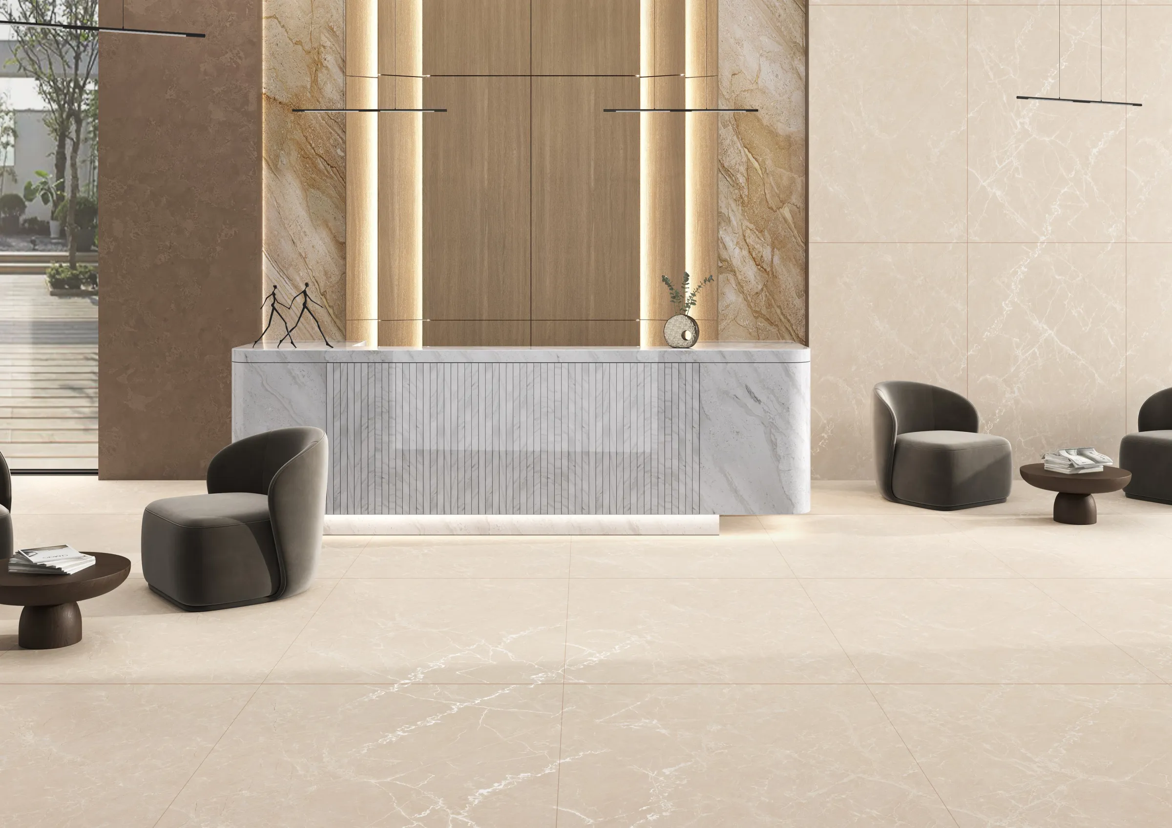 Tunisia Beige tiles in a room setting