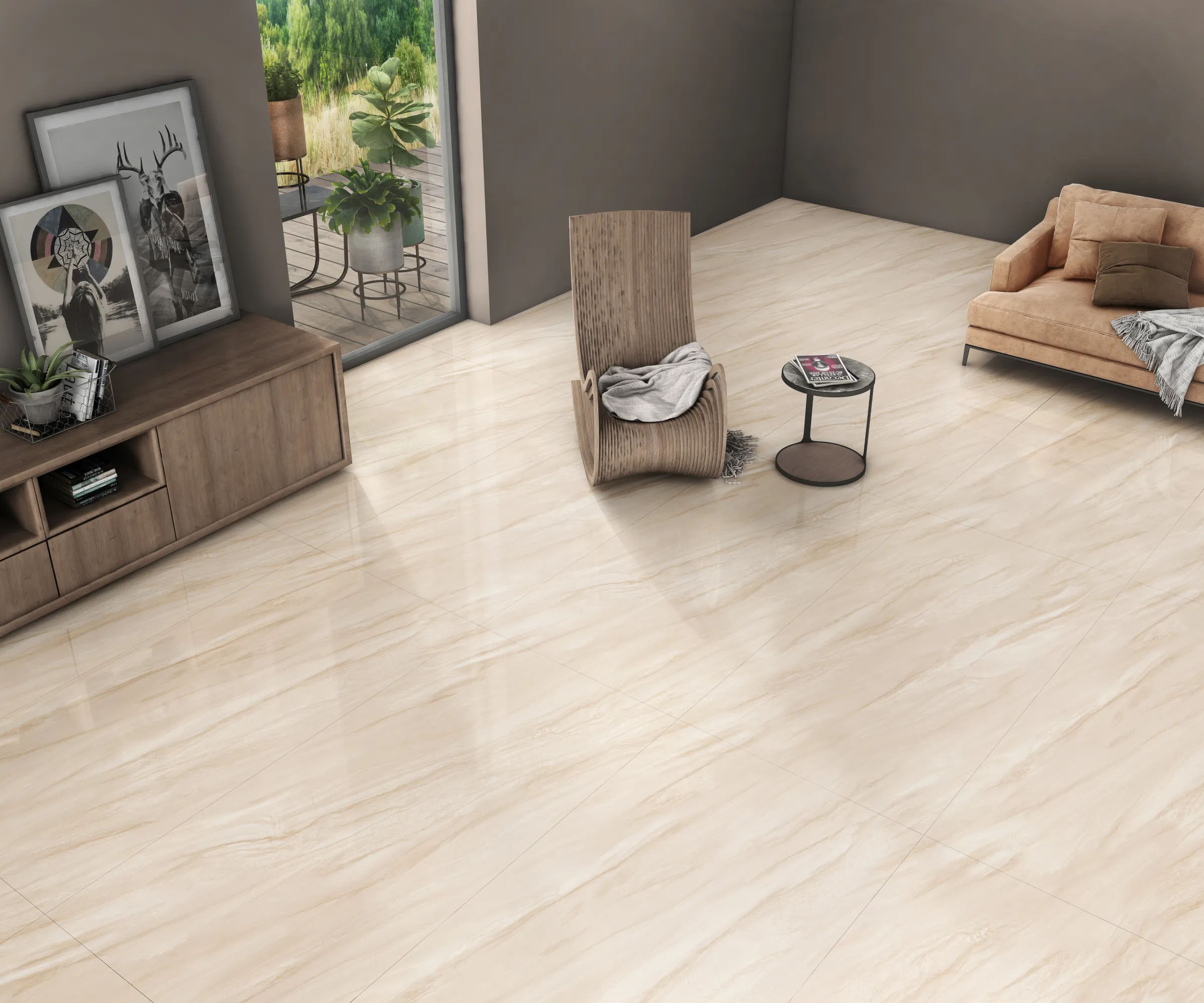Mountain Sand tiles in a room setting