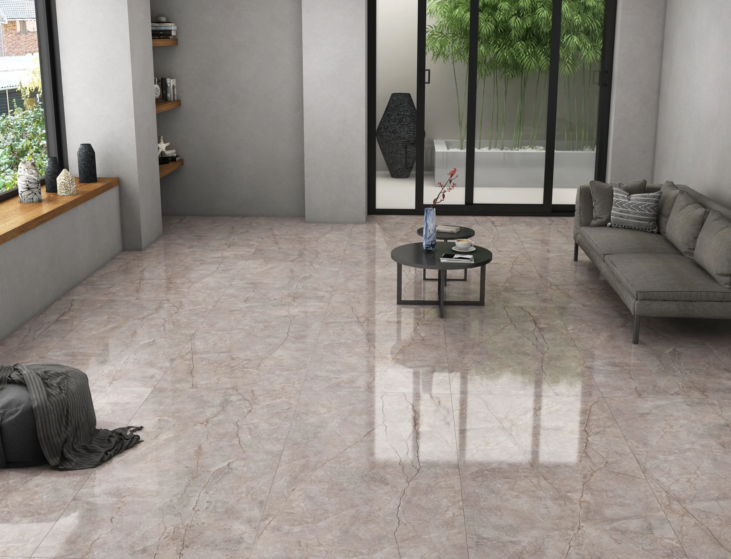 Silver River tiles in a room setting