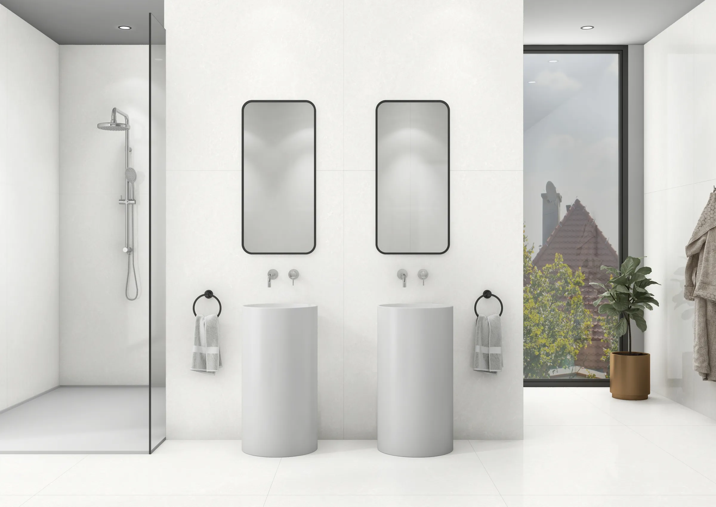 Vannila White tiles in a room setting