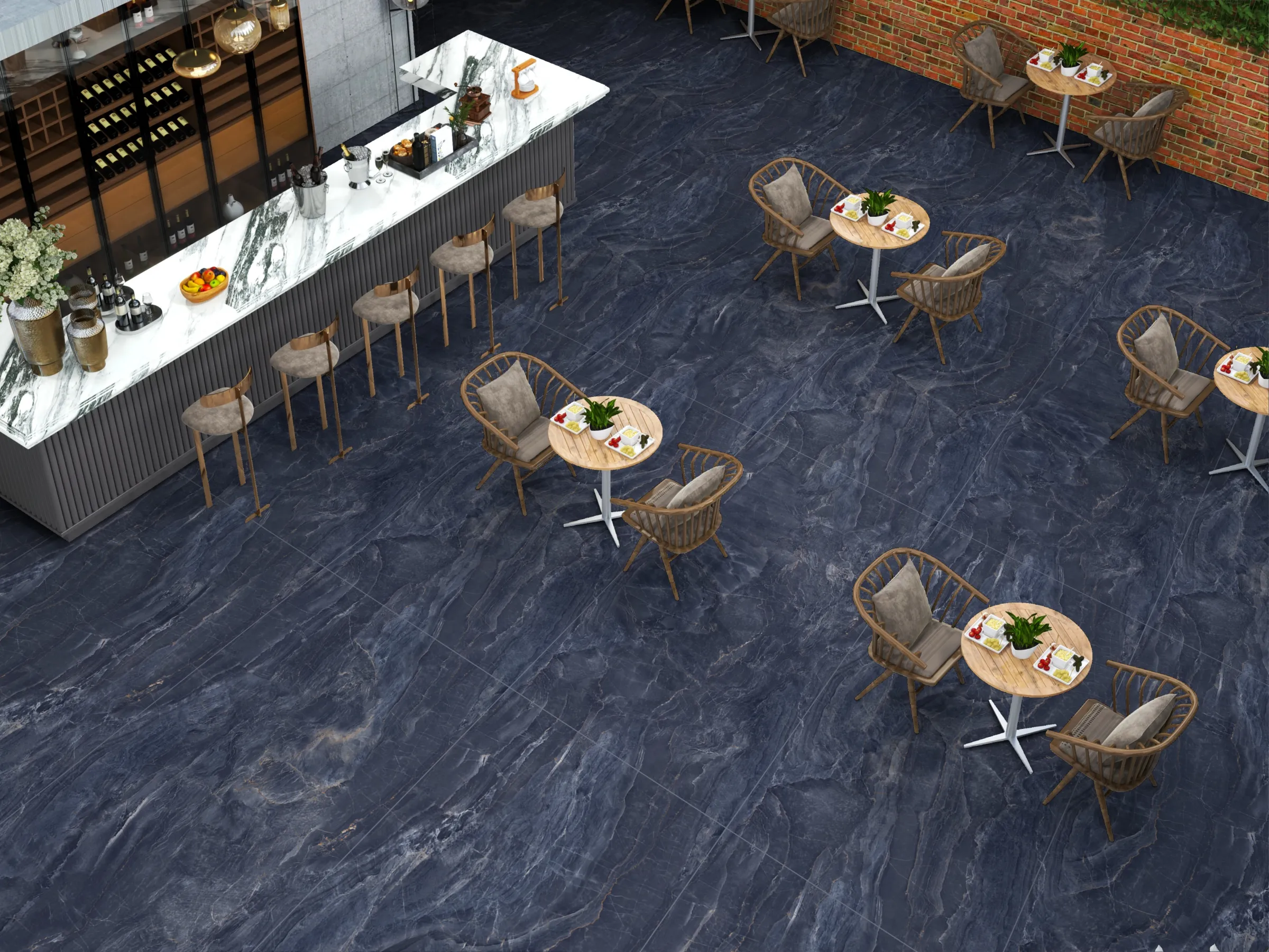875026 Stello Azul tiles in a room setting
