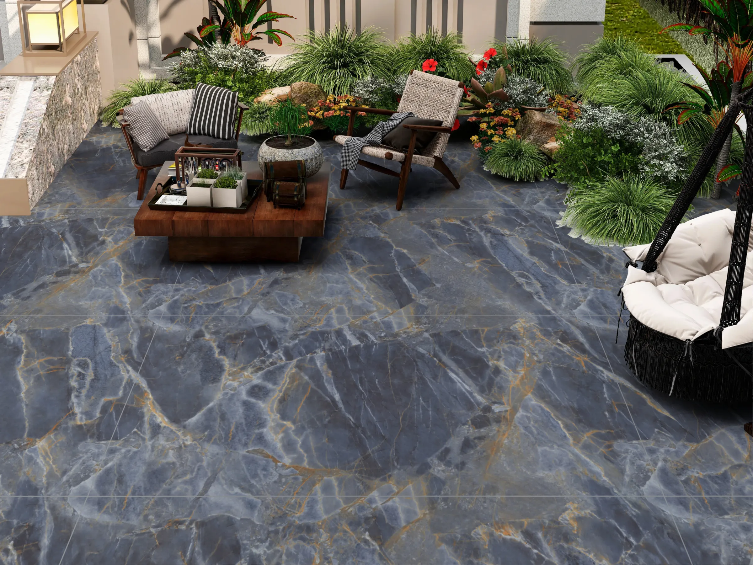 875029 Torento Azul tiles in a room setting