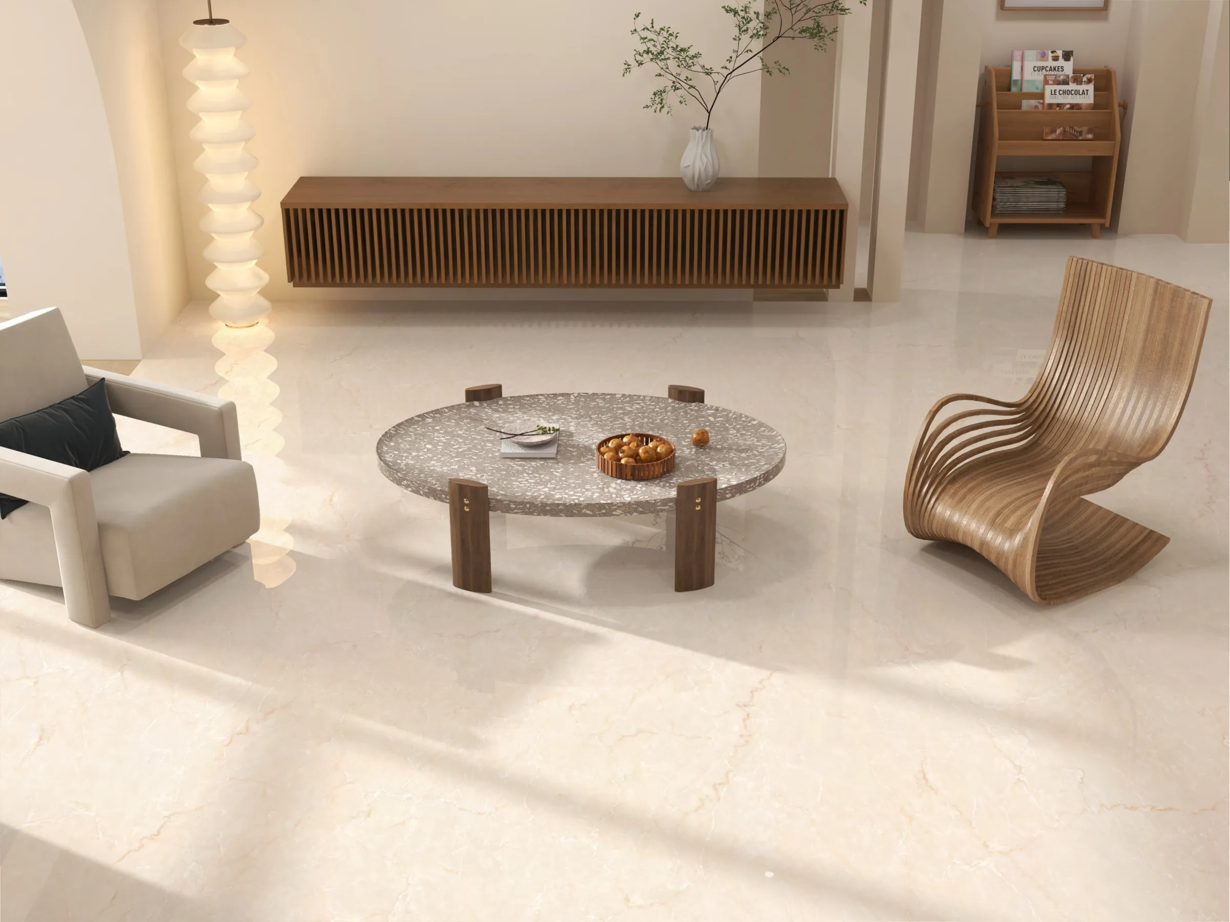 Bottochino Beige tiles in a room setting