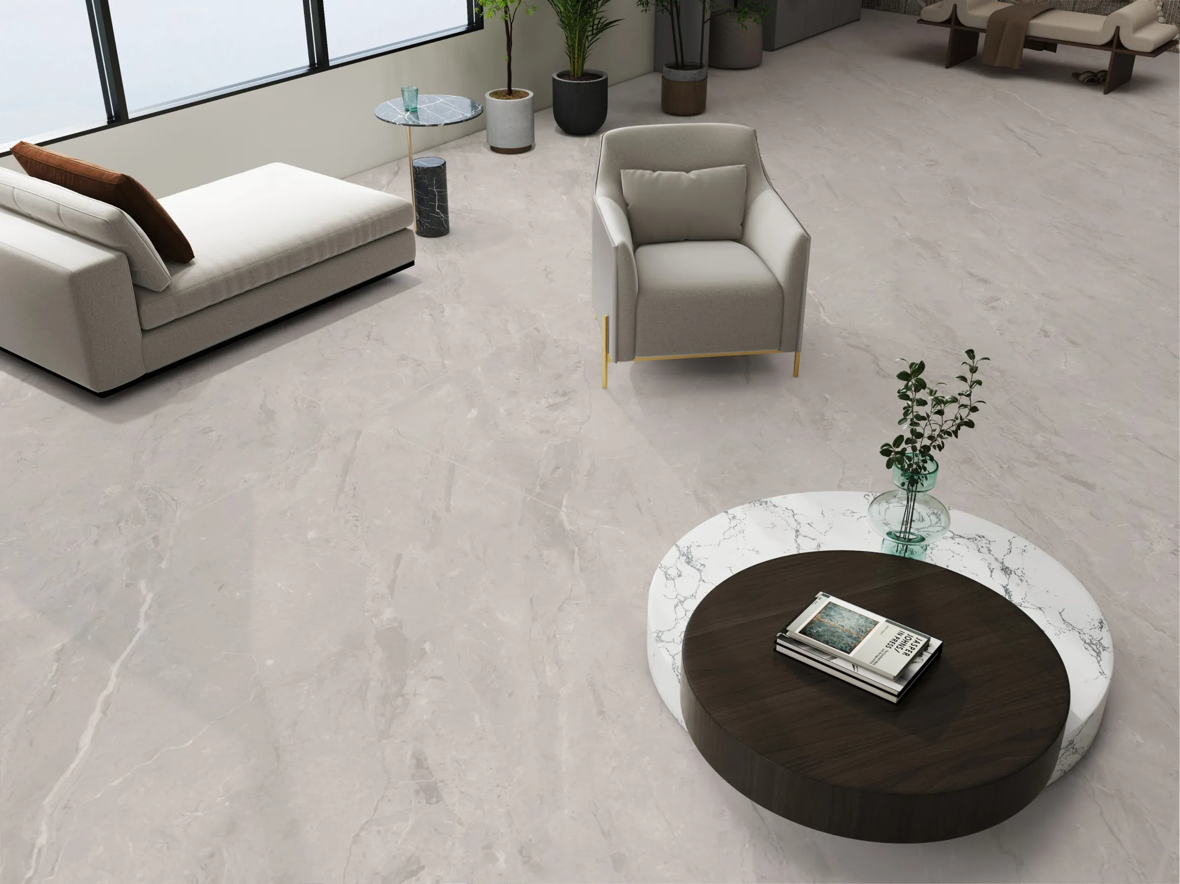 Cinerea River Grey tiles in a room setting