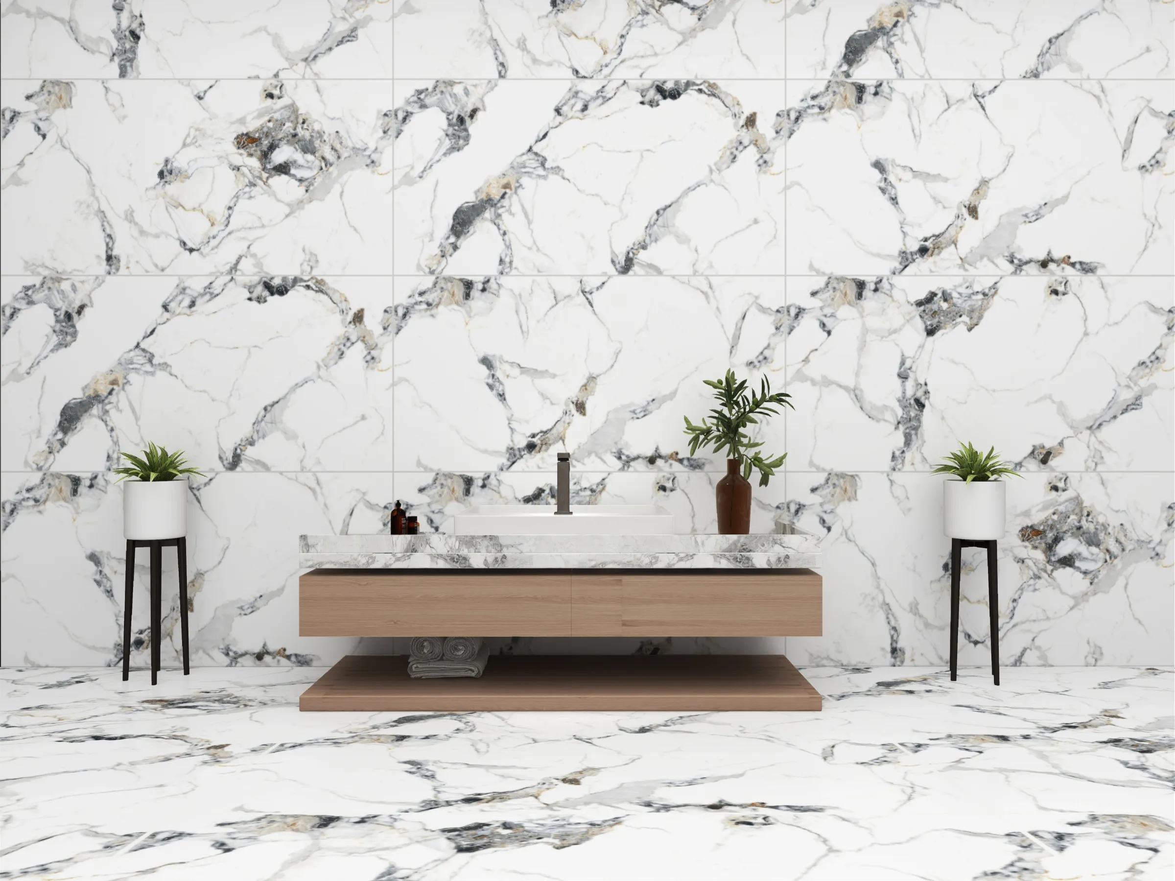 Culcutta Himaliya tiles in a room setting