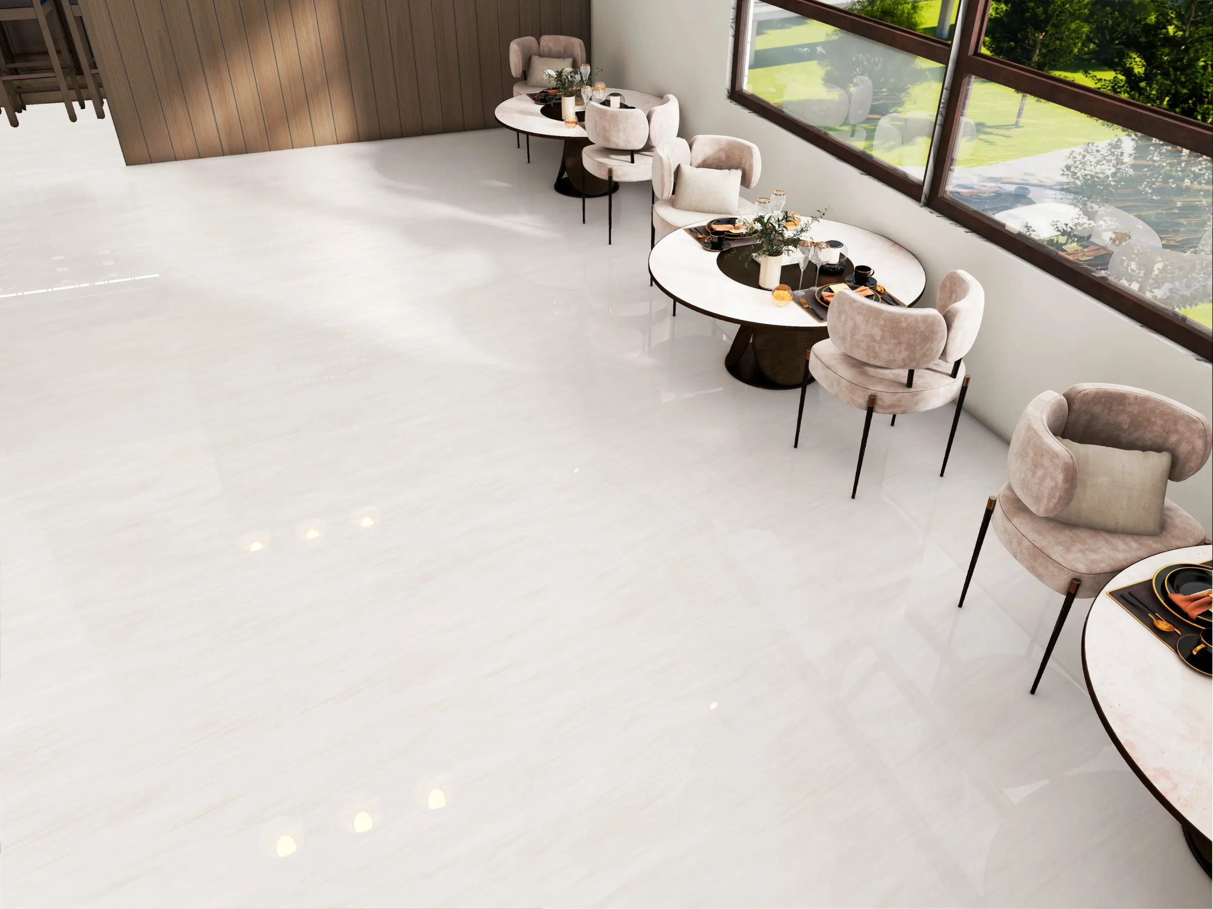 Delight Bianco tiles in a room setting