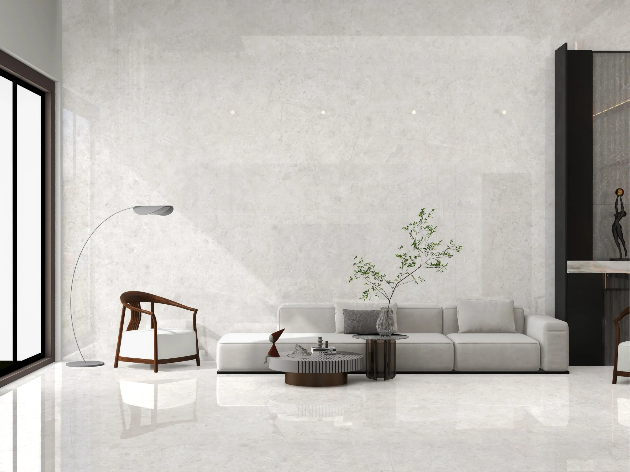 Donato Silver tiles in a room setting