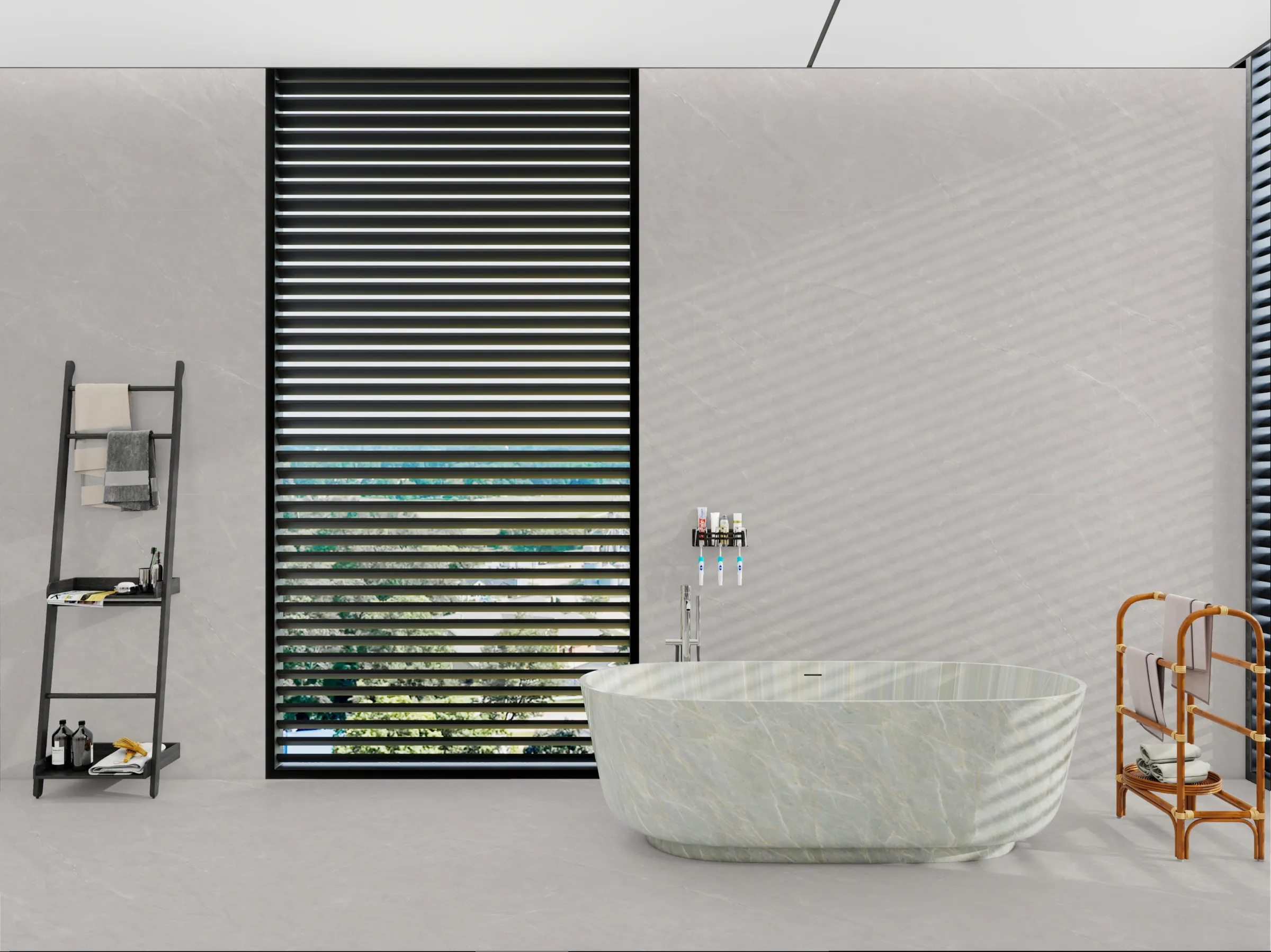 Dovel Grey tiles in a room setting