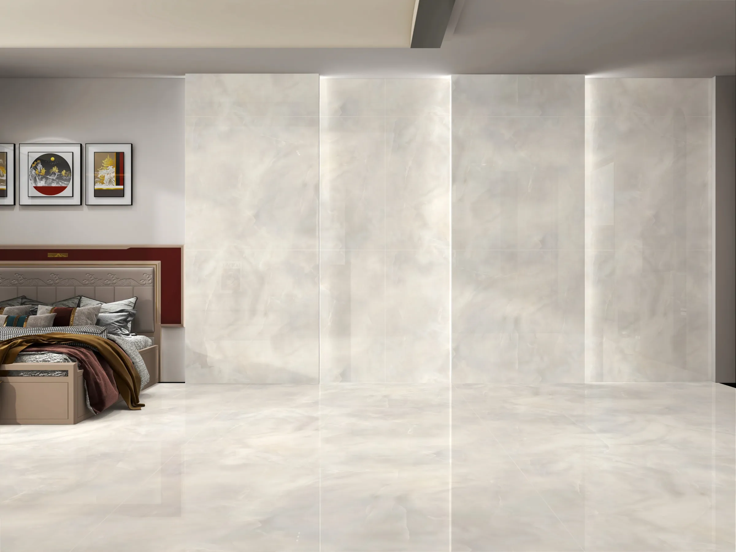 Oxiline Natural tiles in a room setting