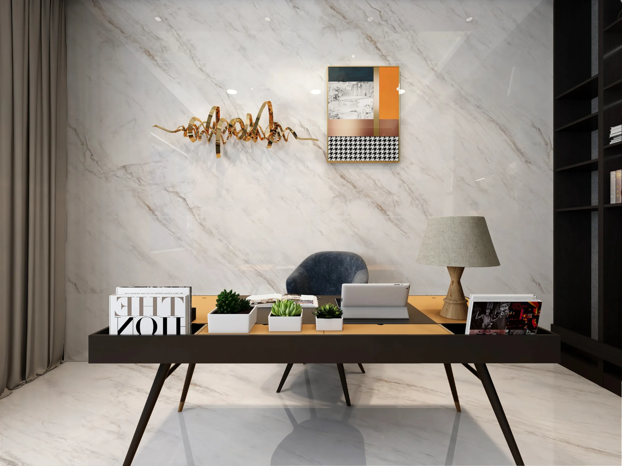 Exotic Rust tiles in a room setting