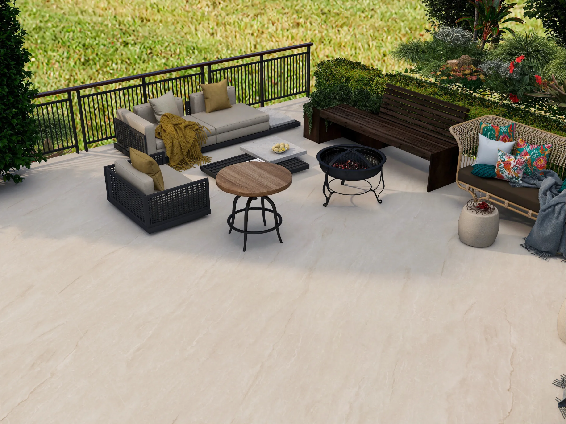 Granio Beige tiles in a room setting