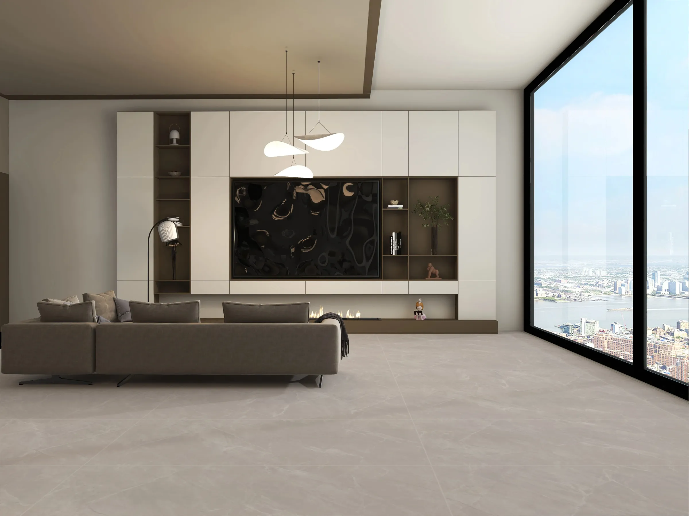 Nova Ash tiles in a room setting