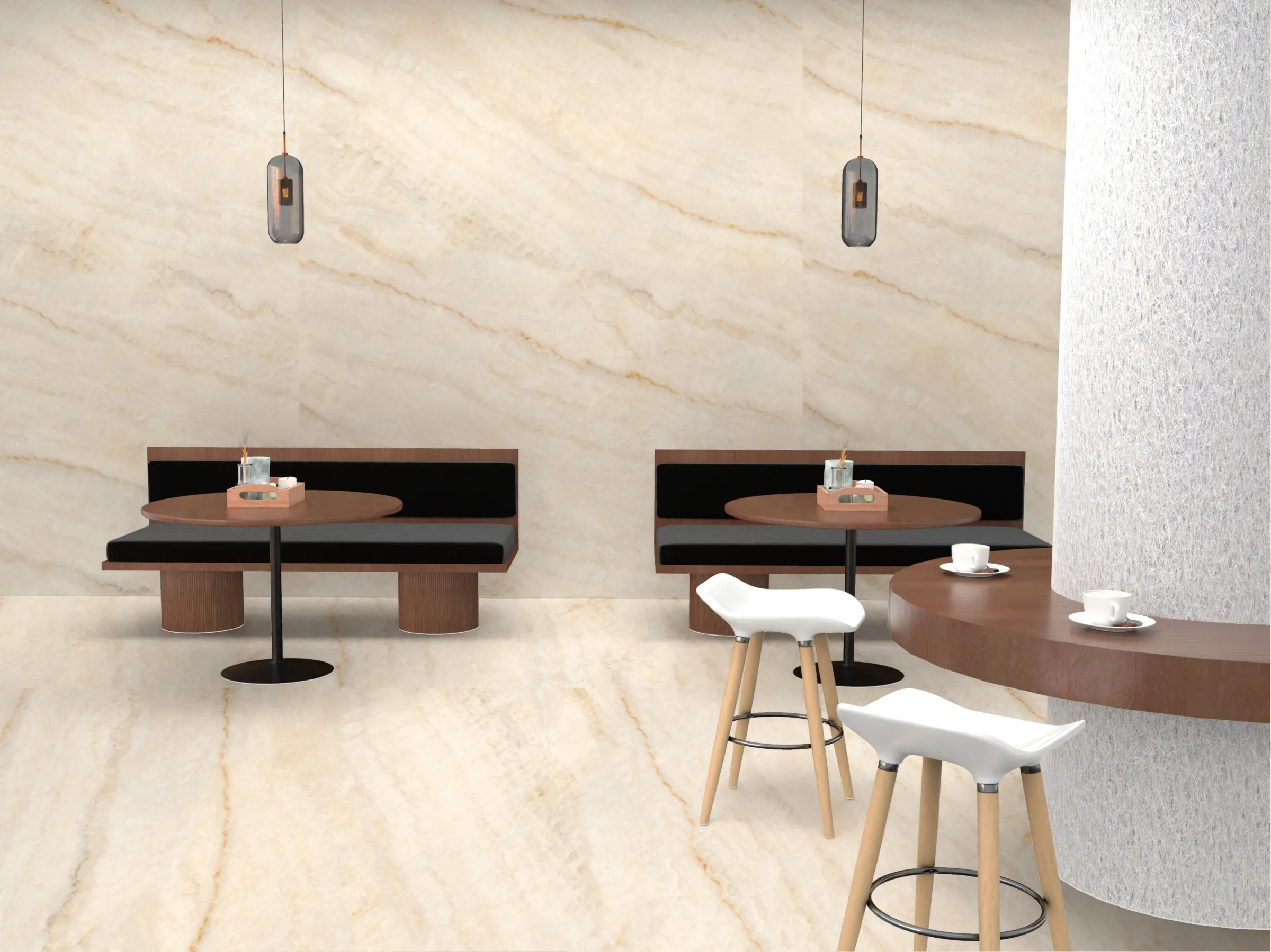 Opal Onyx Beige tiles in a room setting