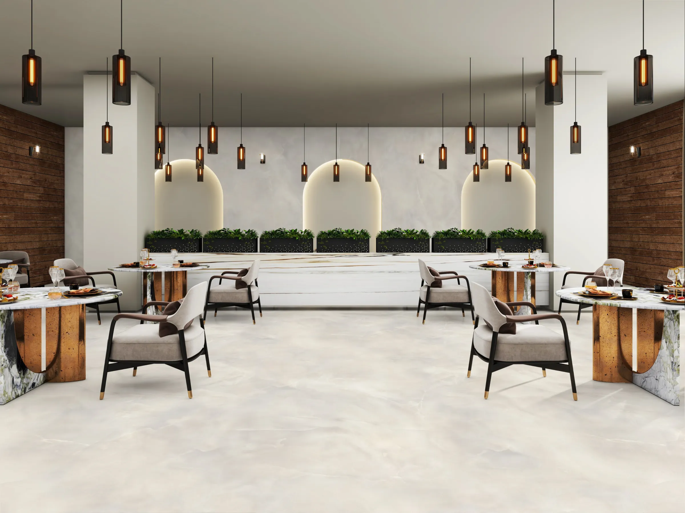 Oxiline Natural tiles in a room setting