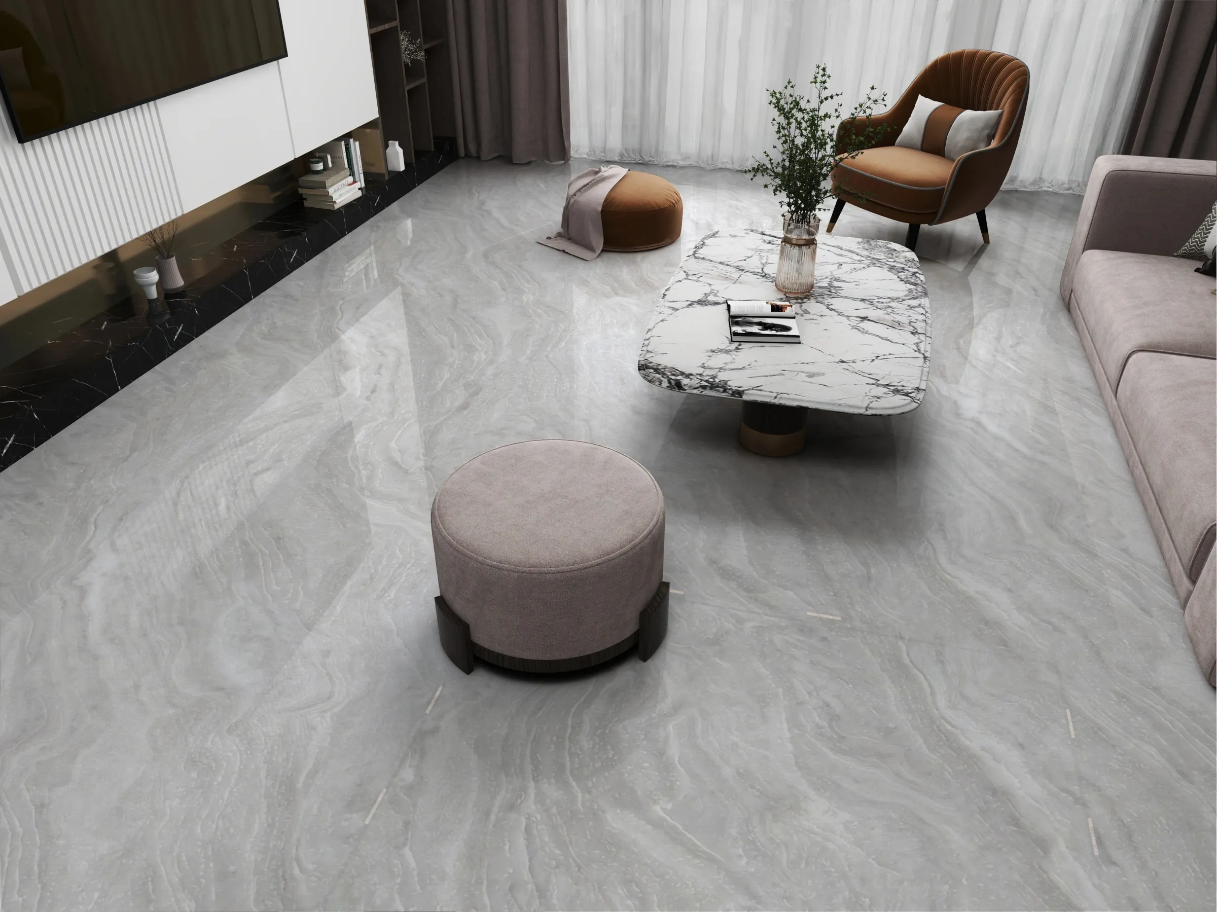 Ripple Natural tiles in a room setting