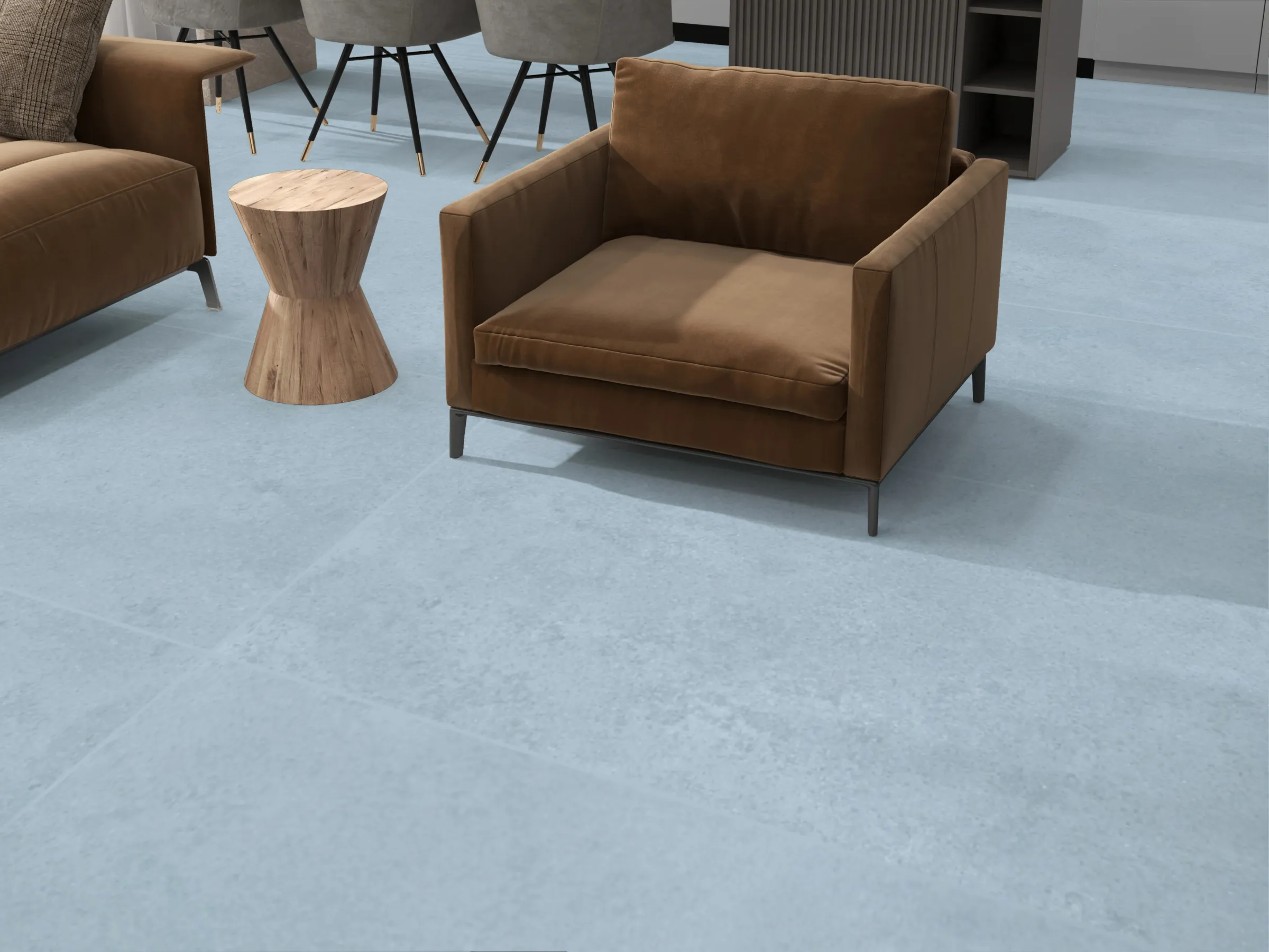 Walnut Azul tiles in a room setting