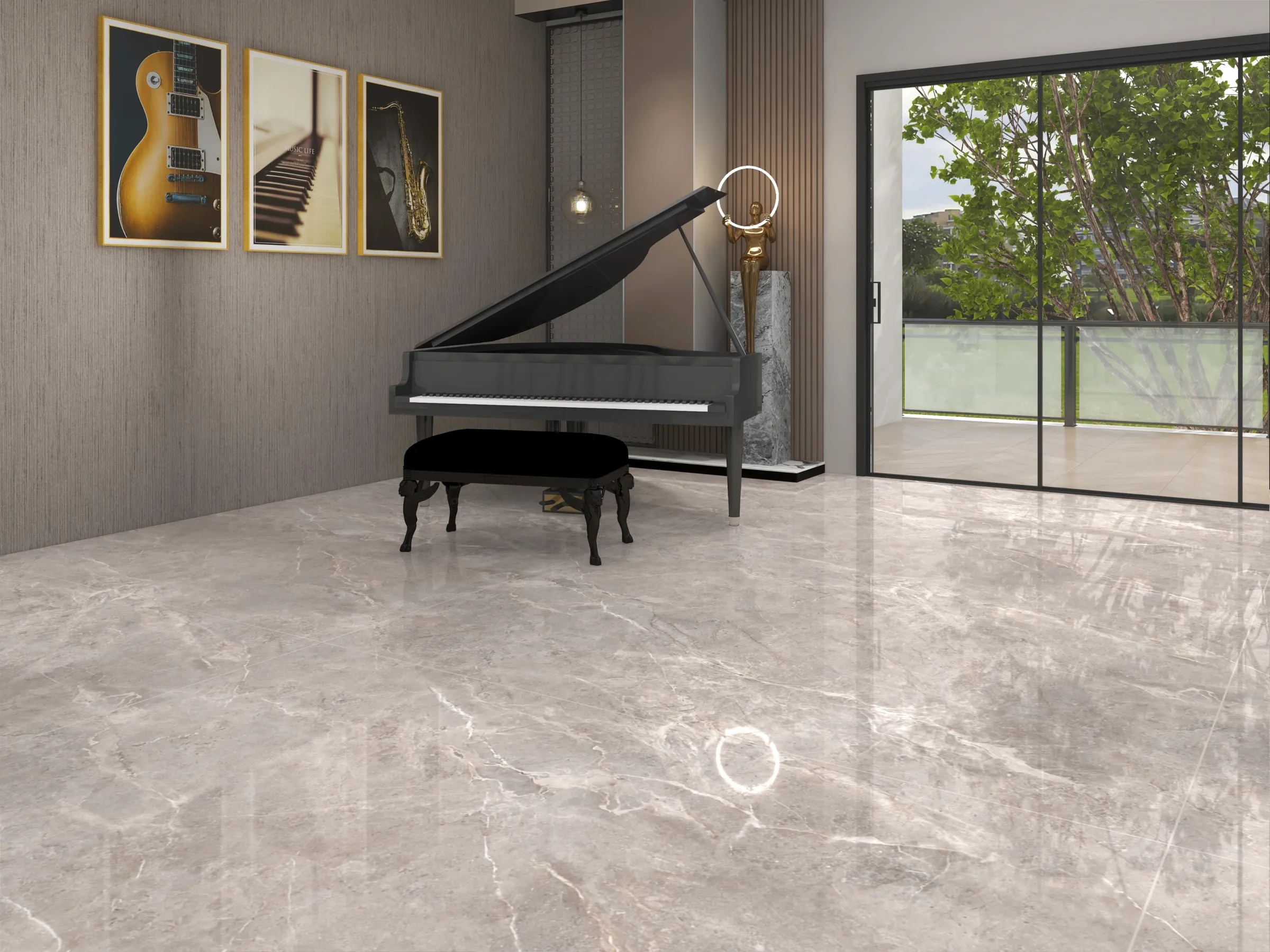 Emrita Slate tiles in a room setting