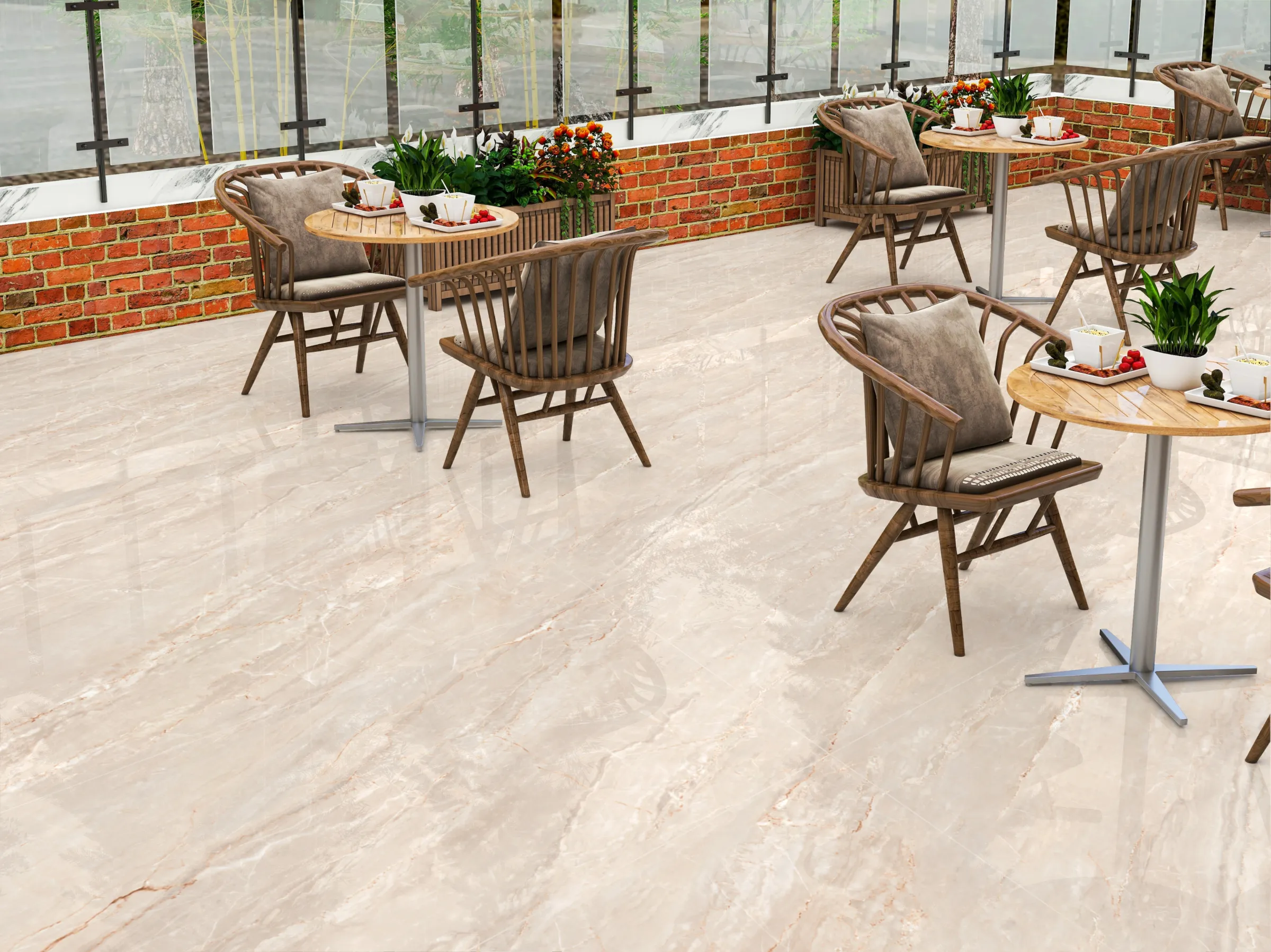 Rome Crema tiles in a room setting
