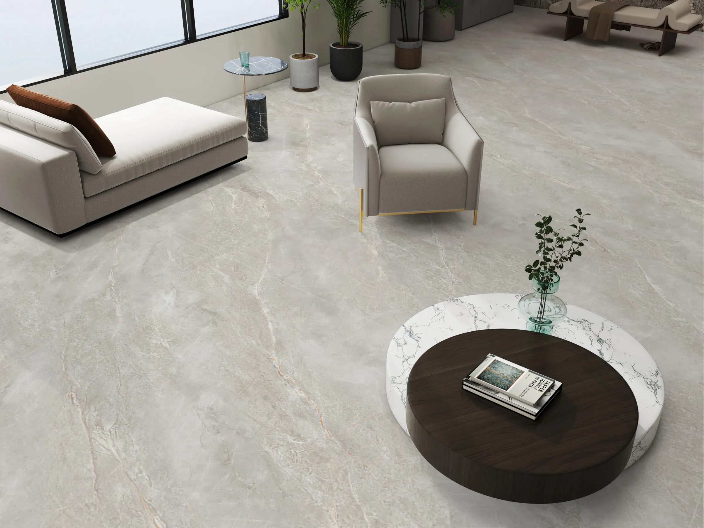 Smart Olive tiles in a room setting