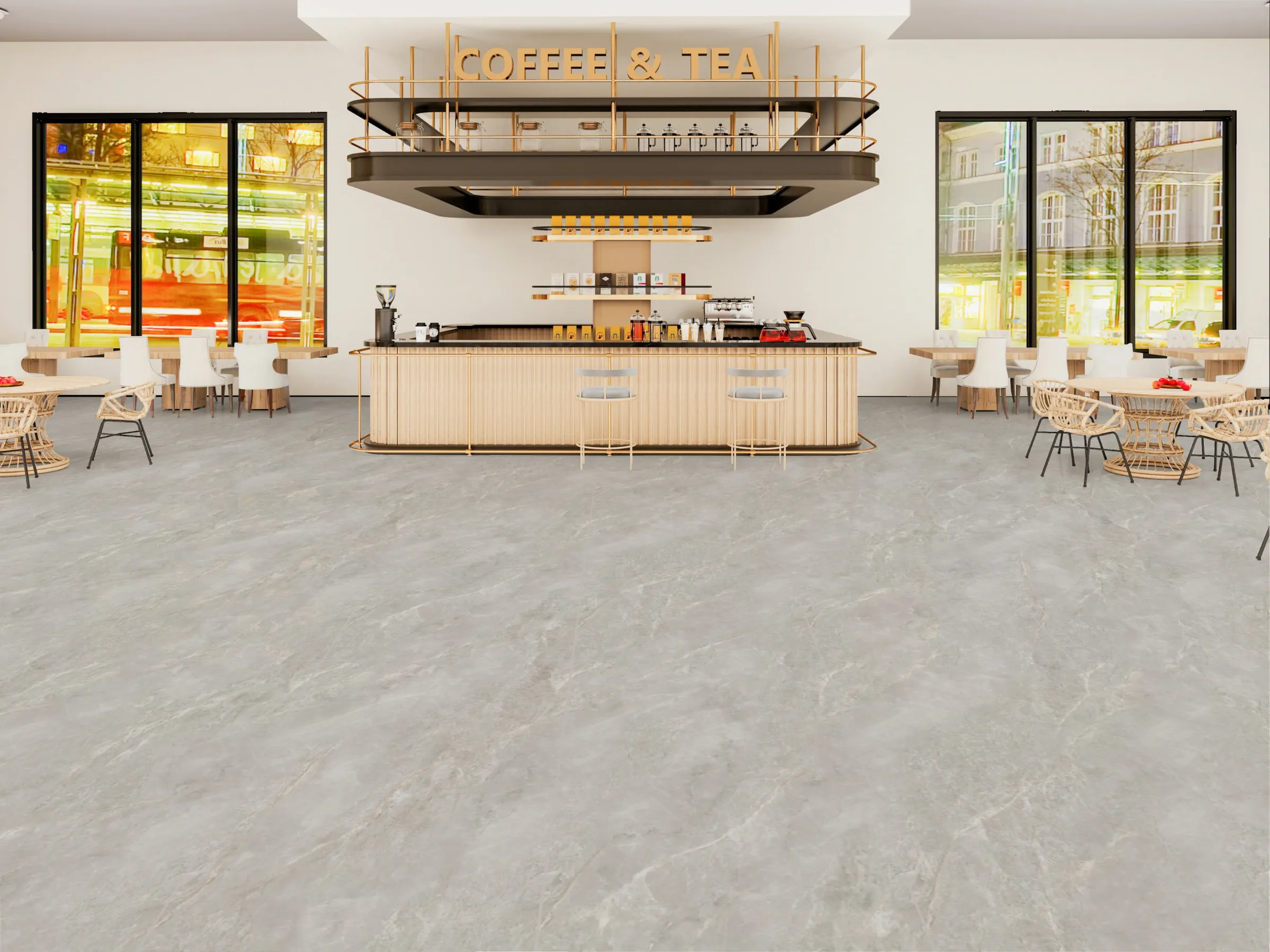 Smart Olive tiles in a room setting