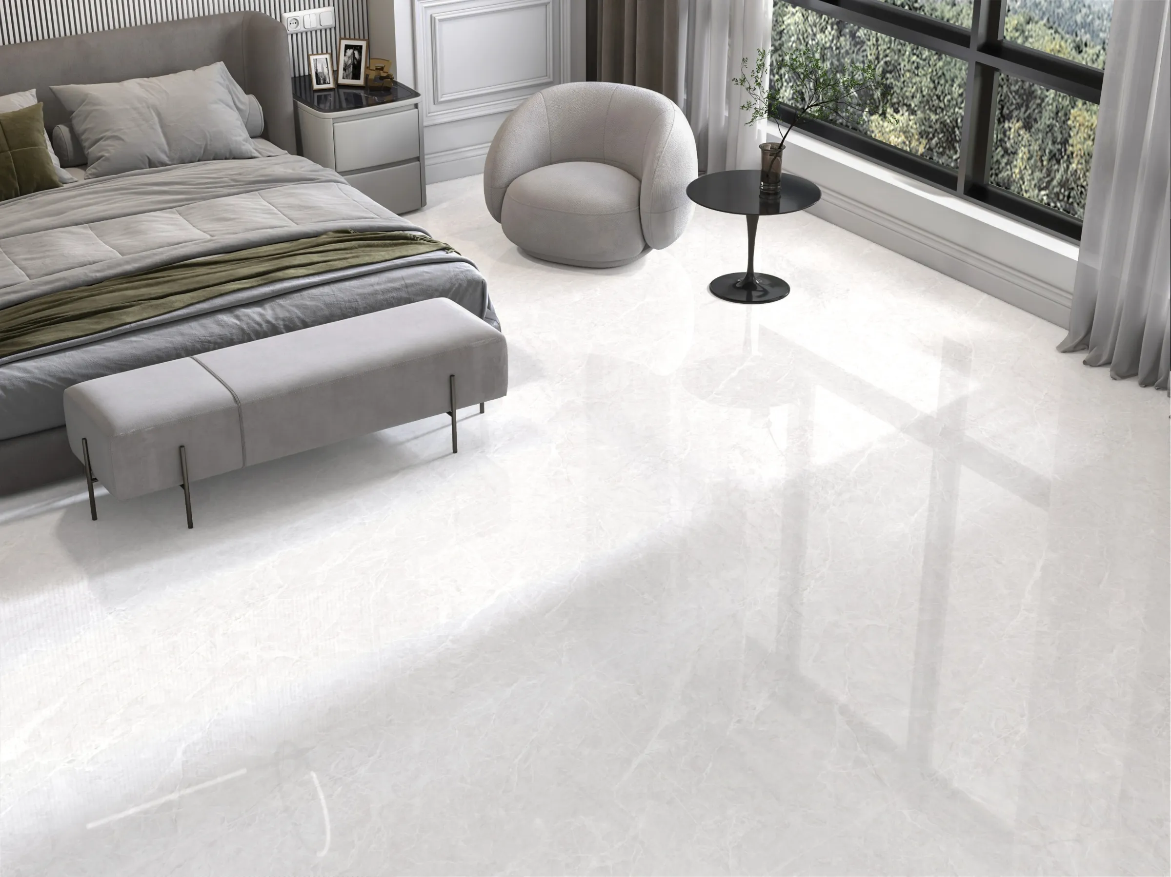 Spykar Bianco tiles in a room setting