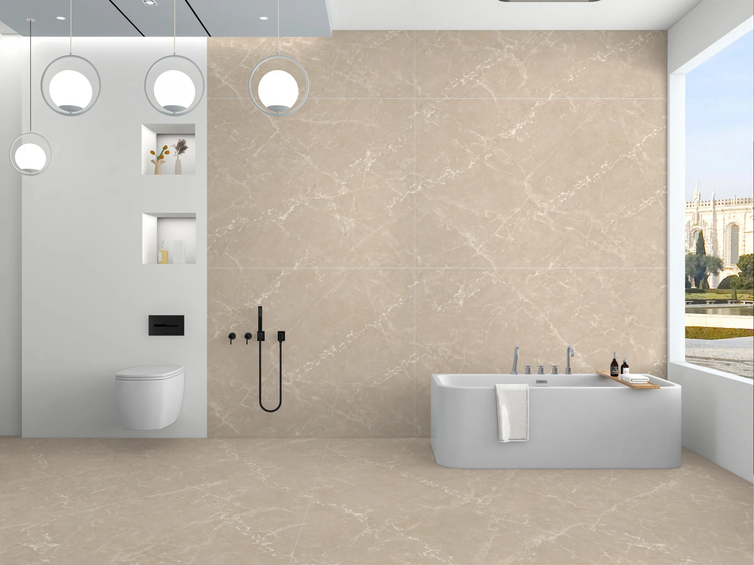 Tunisia Beige tiles in a room setting