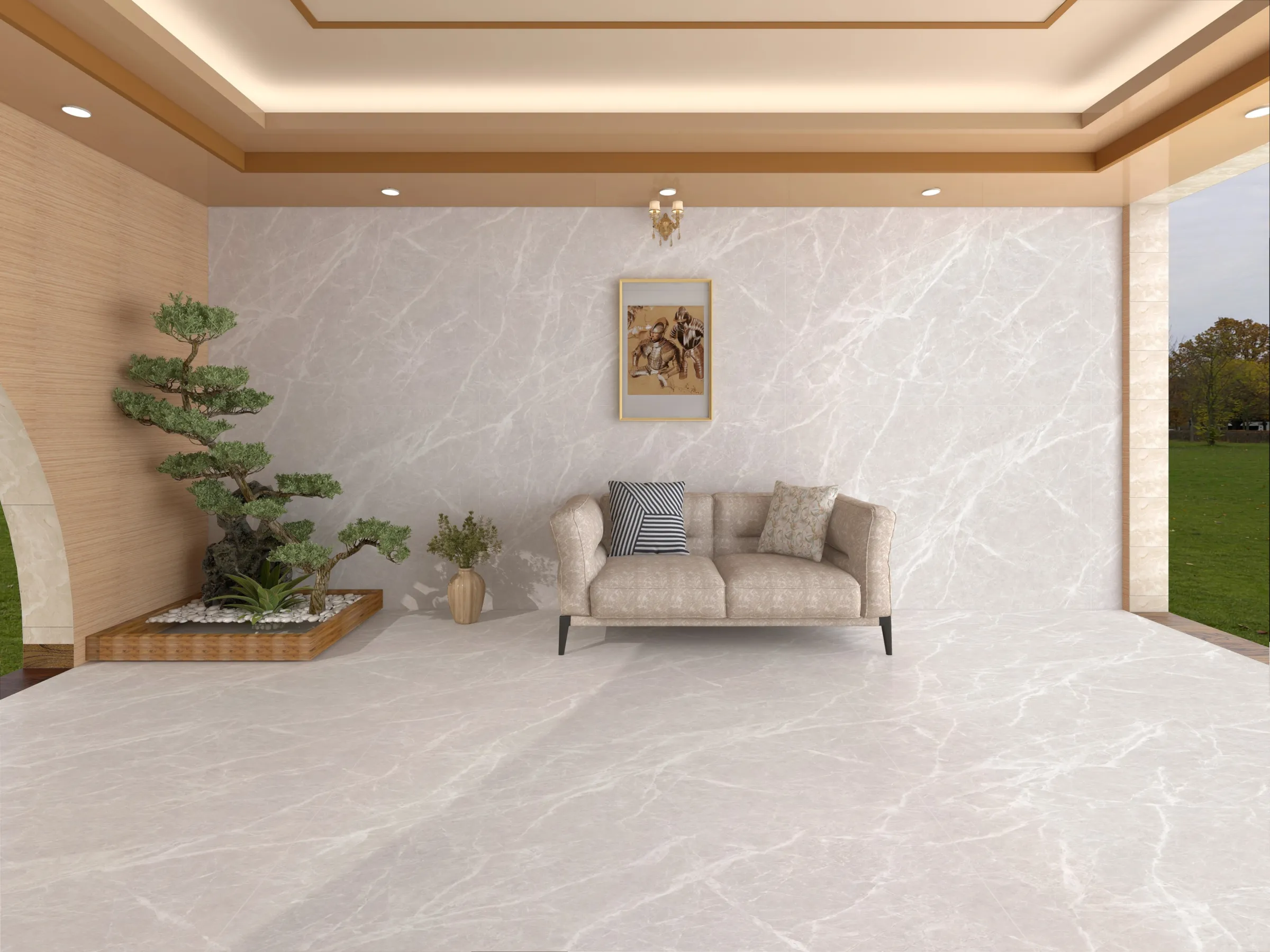 Terix Grey tiles in a room setting
