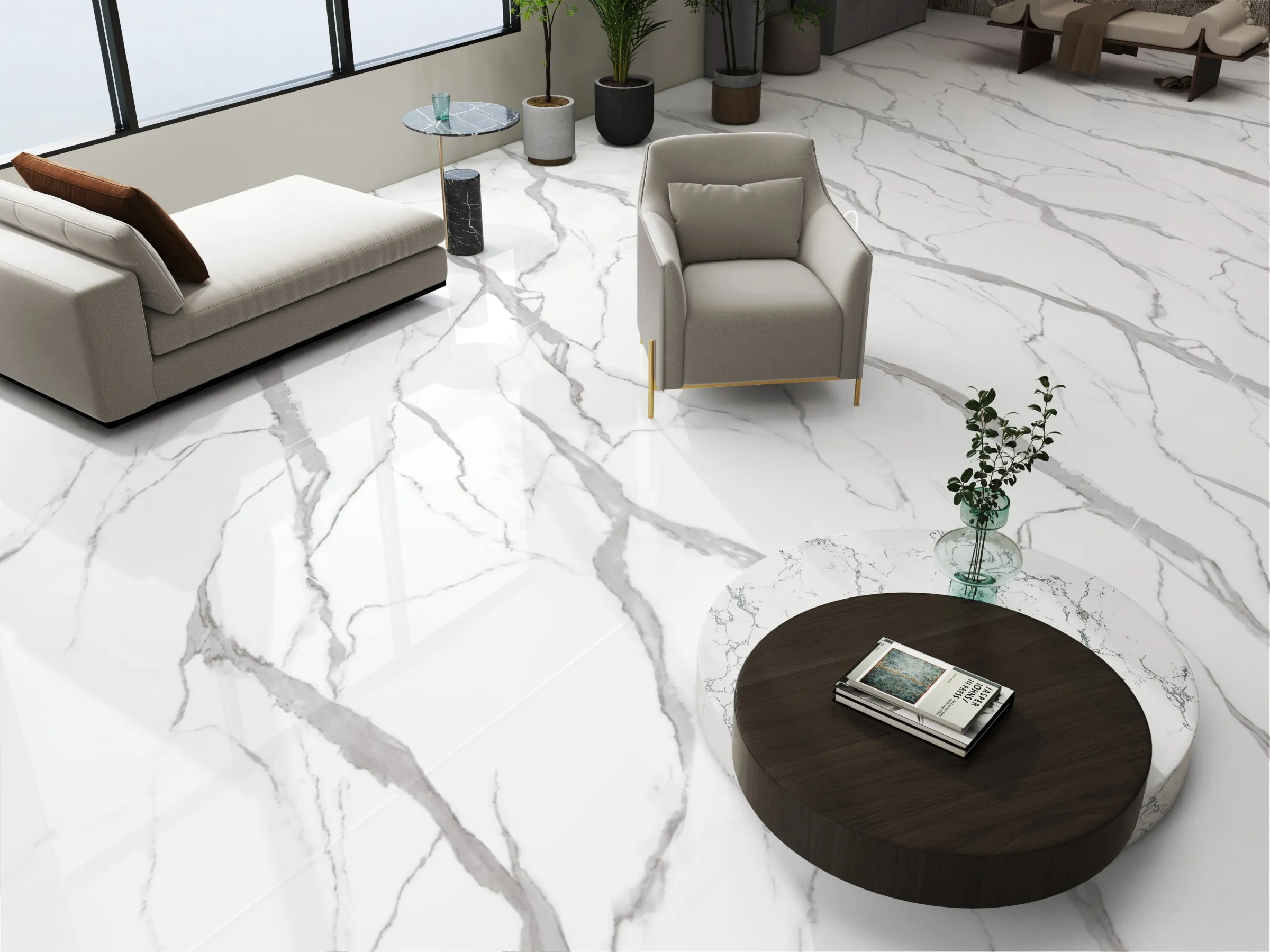 Statuario Flip tiles in a room setting