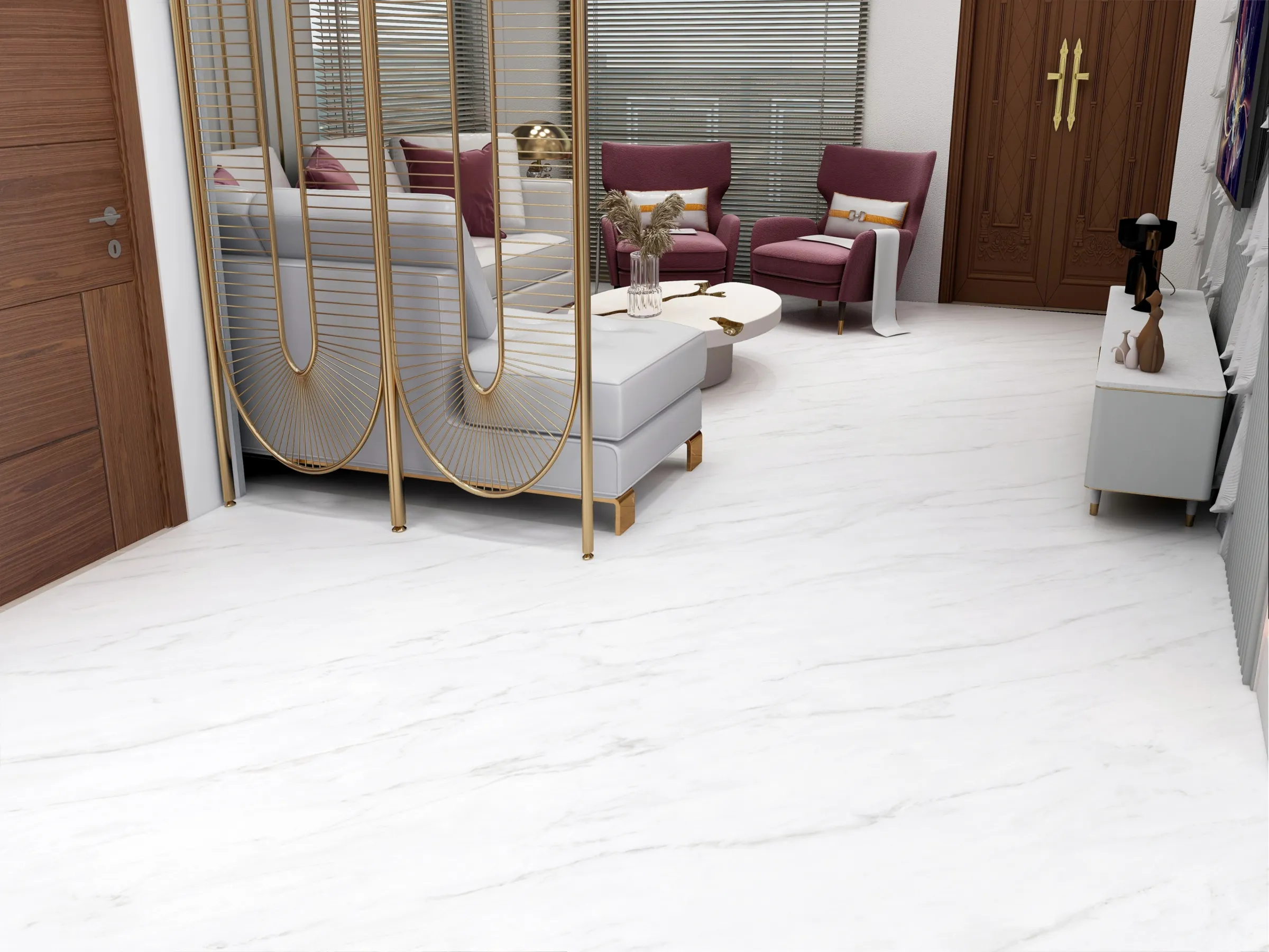 Statuario Antico tiles in a room setting