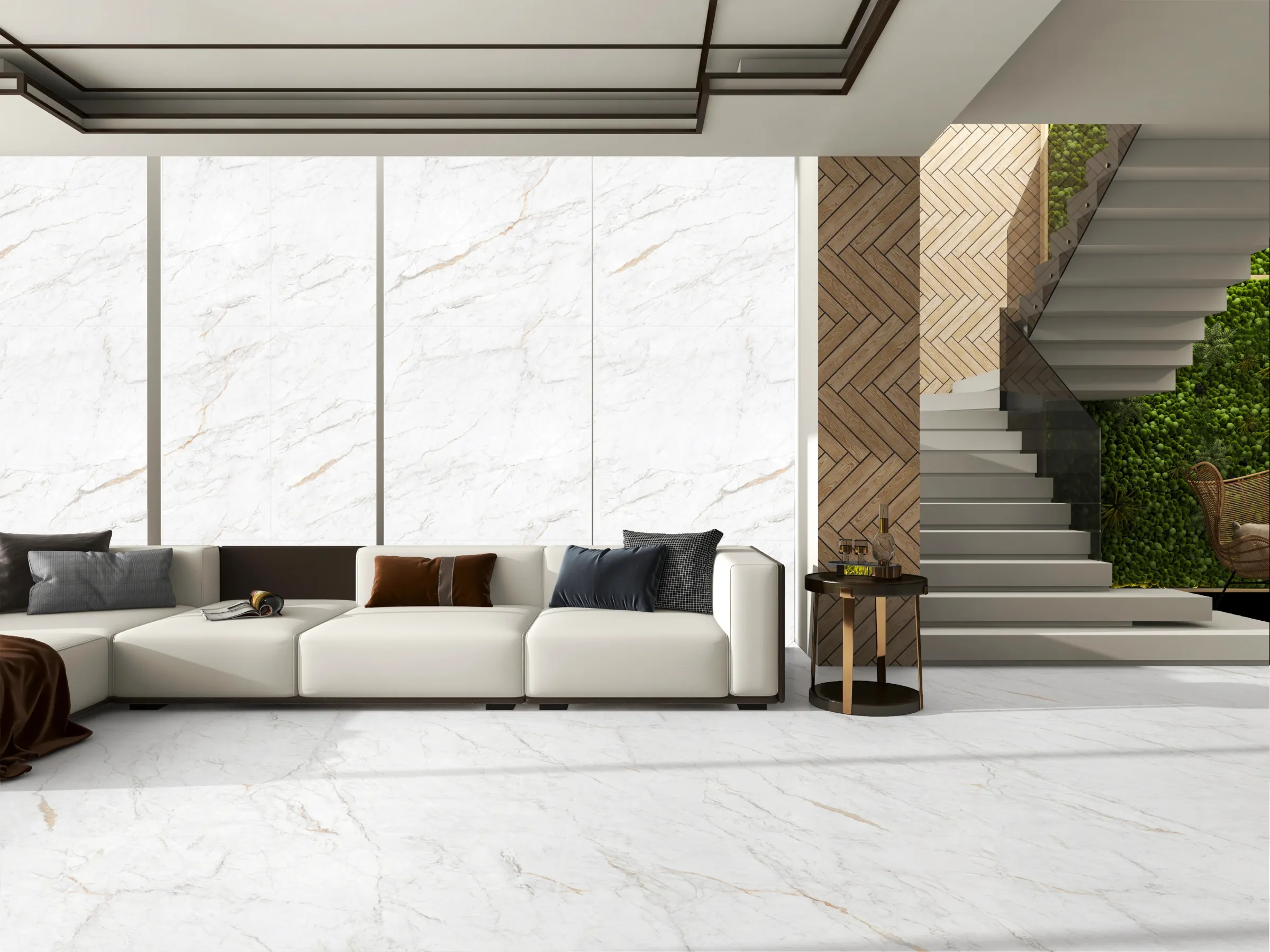 Arden White tiles in a room setting