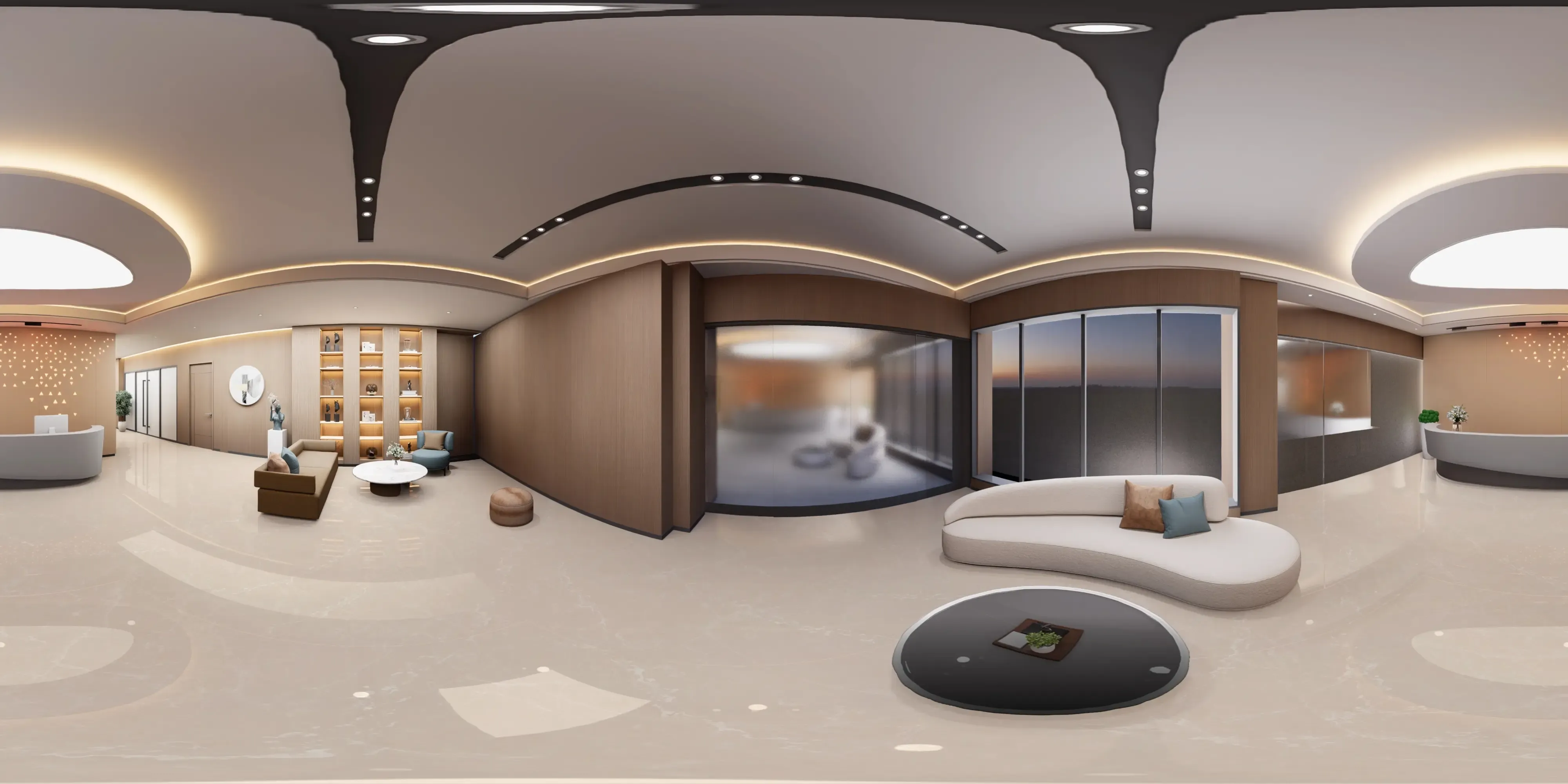 A 360 degree room with Tunisia Crema tiles