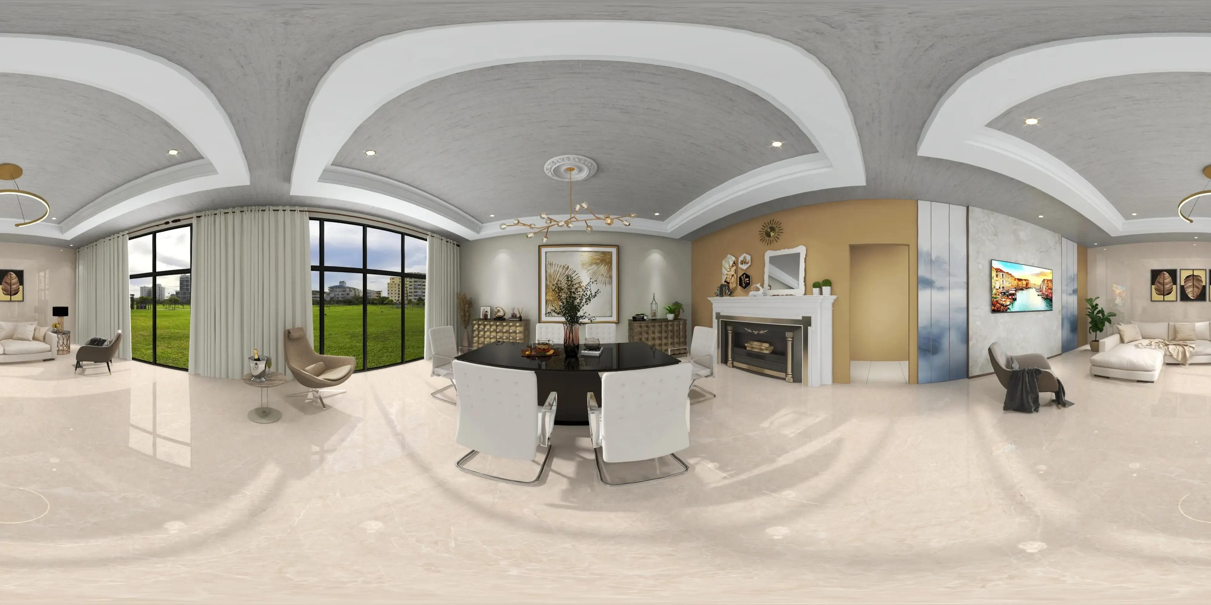 A 360 degree room with Spykar Camel tiles
