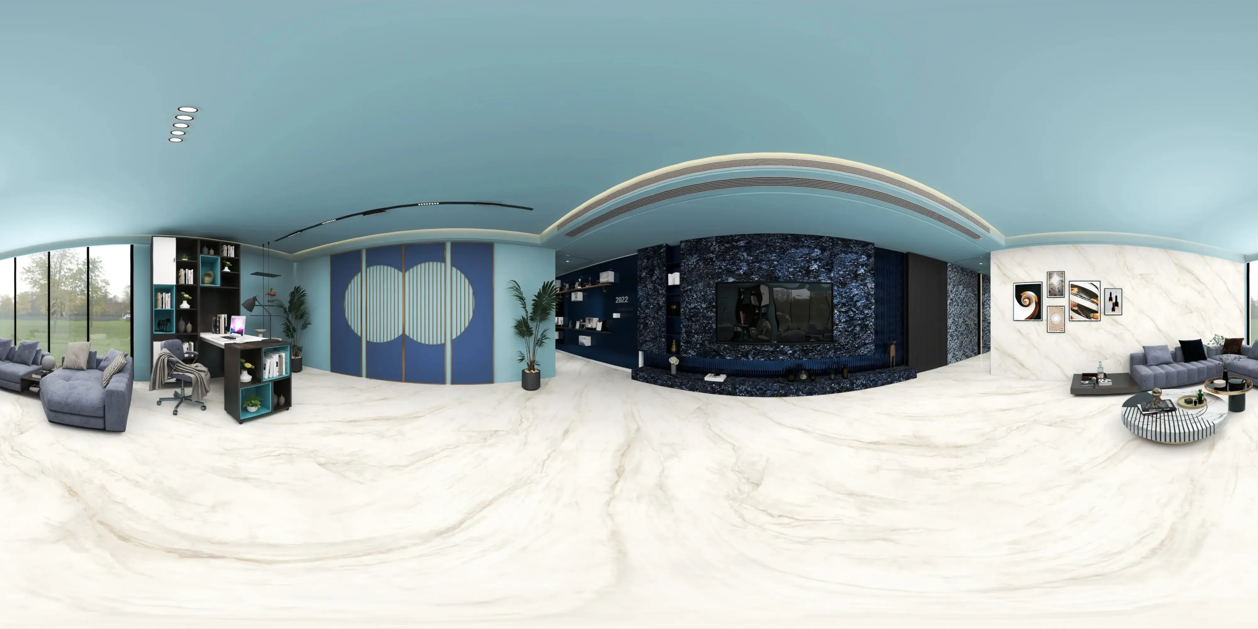 A 360 degree room with Polarangelo Rust tiles