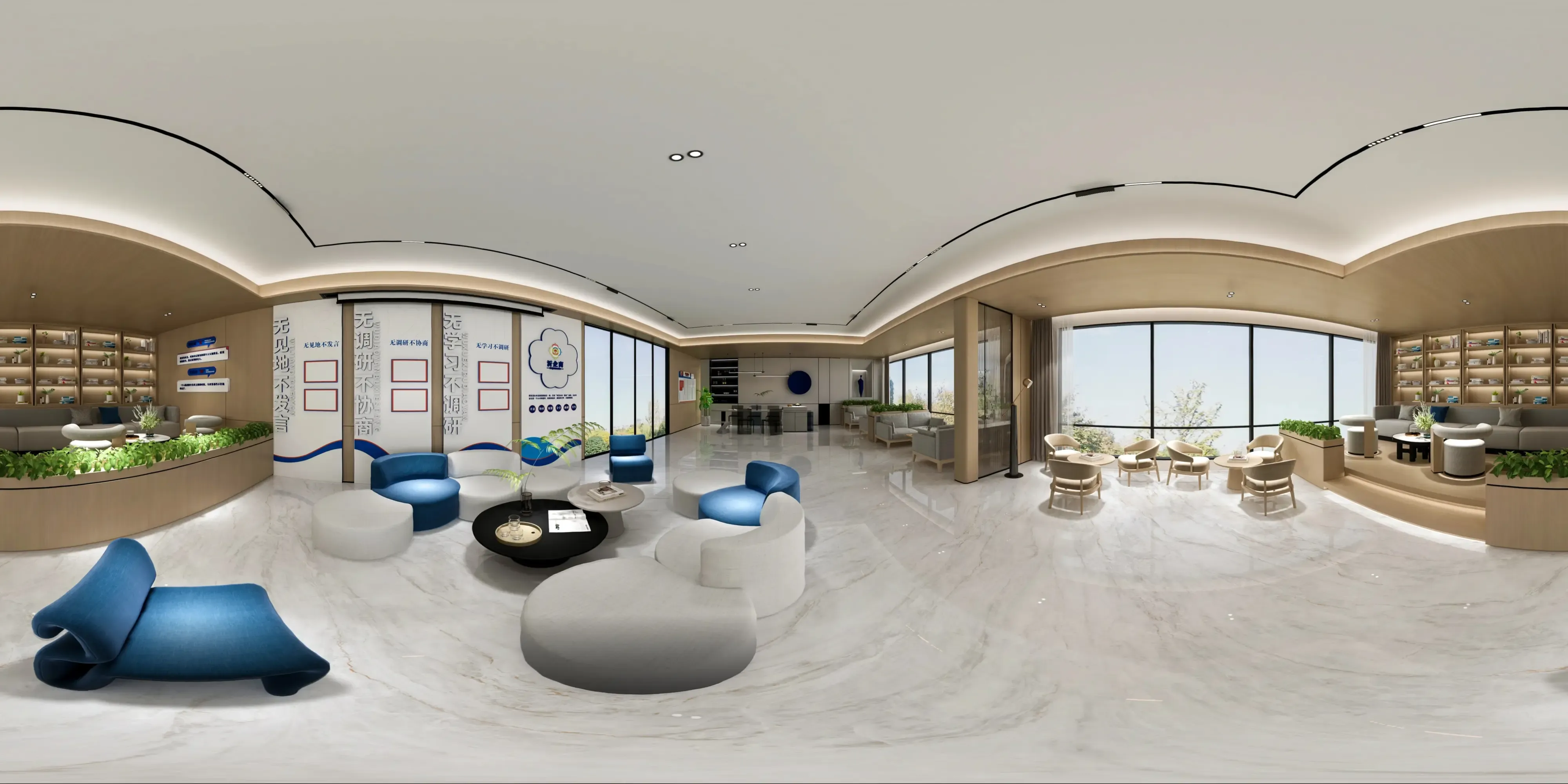 A 360 degree room with Cortex White tiles