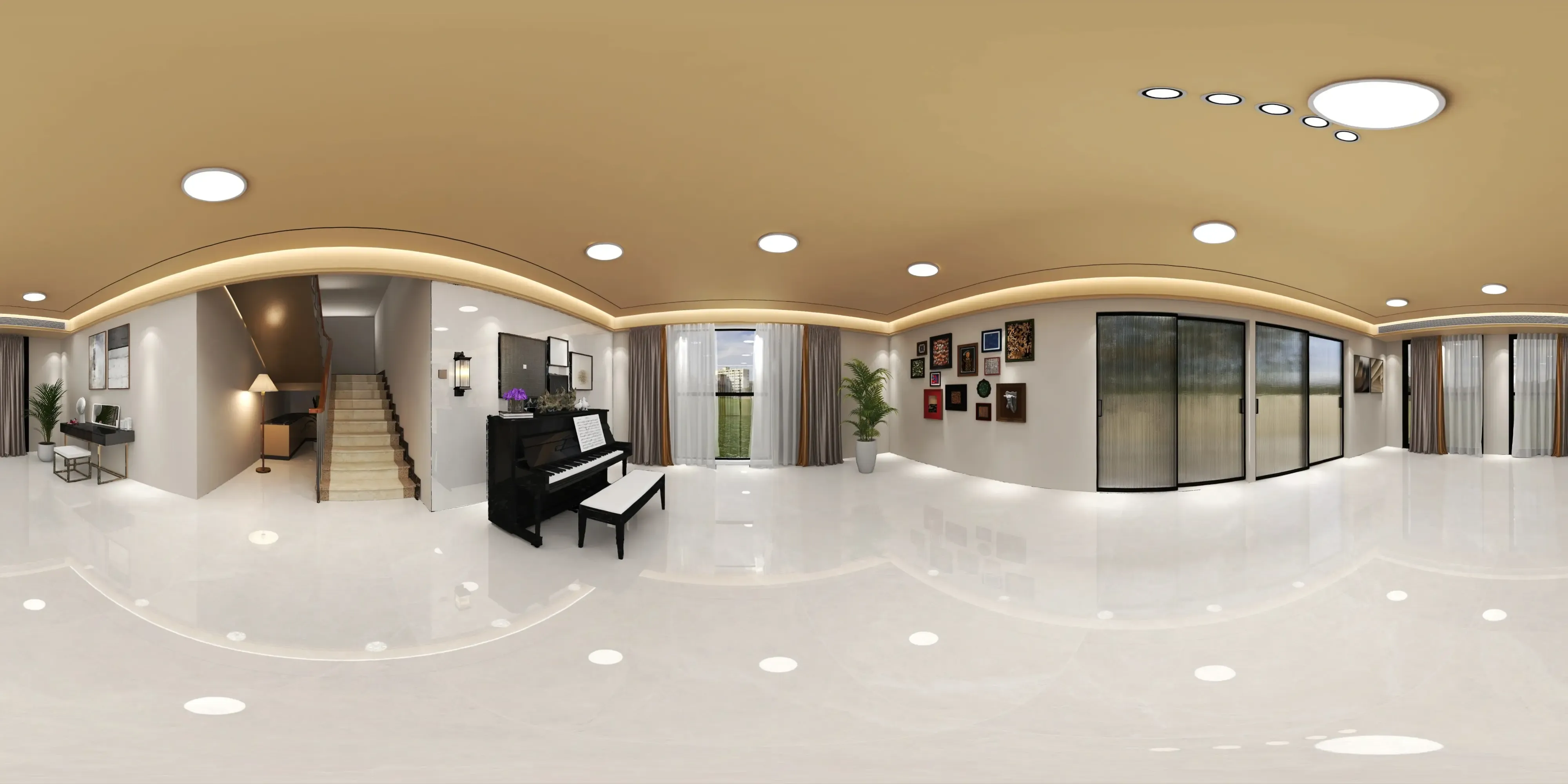 A 360 degree room with Berline Bianco tiles