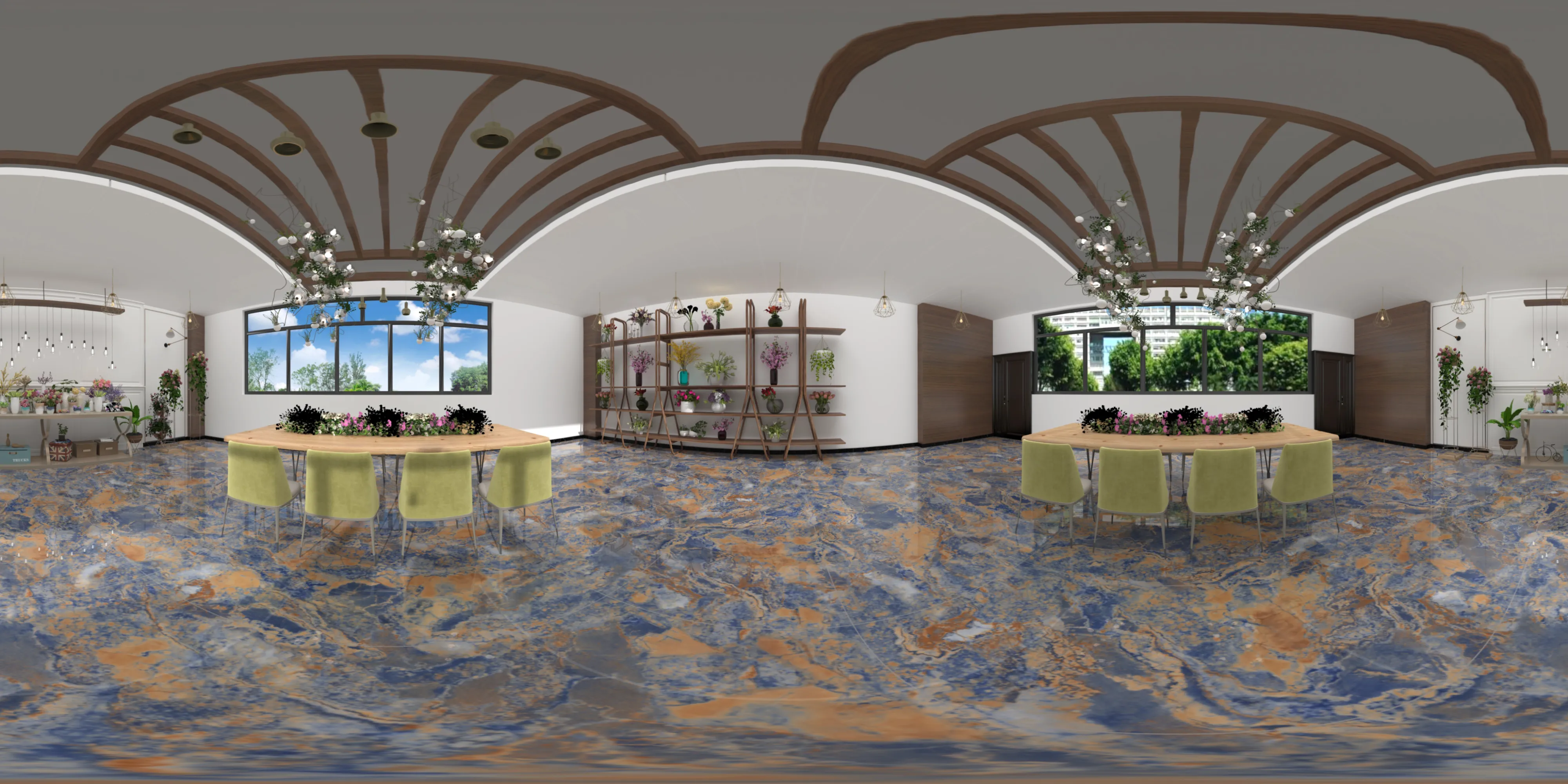A 360 degree room with 875004 Atlantida Azul tiles